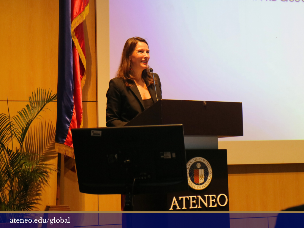 HE Fontanel giving her address