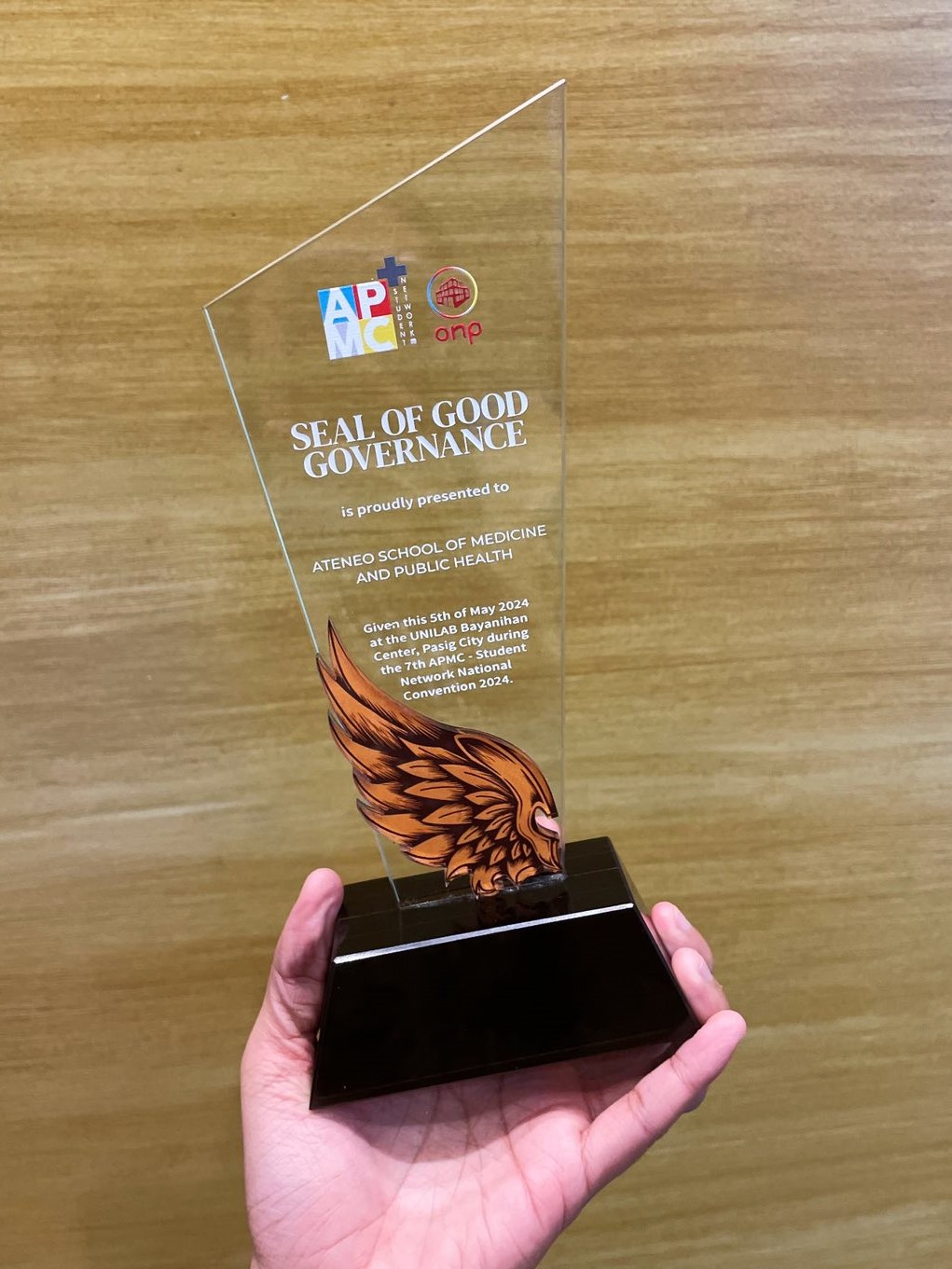 The Gold Seal of Good Governance awarded to ASMPH SC