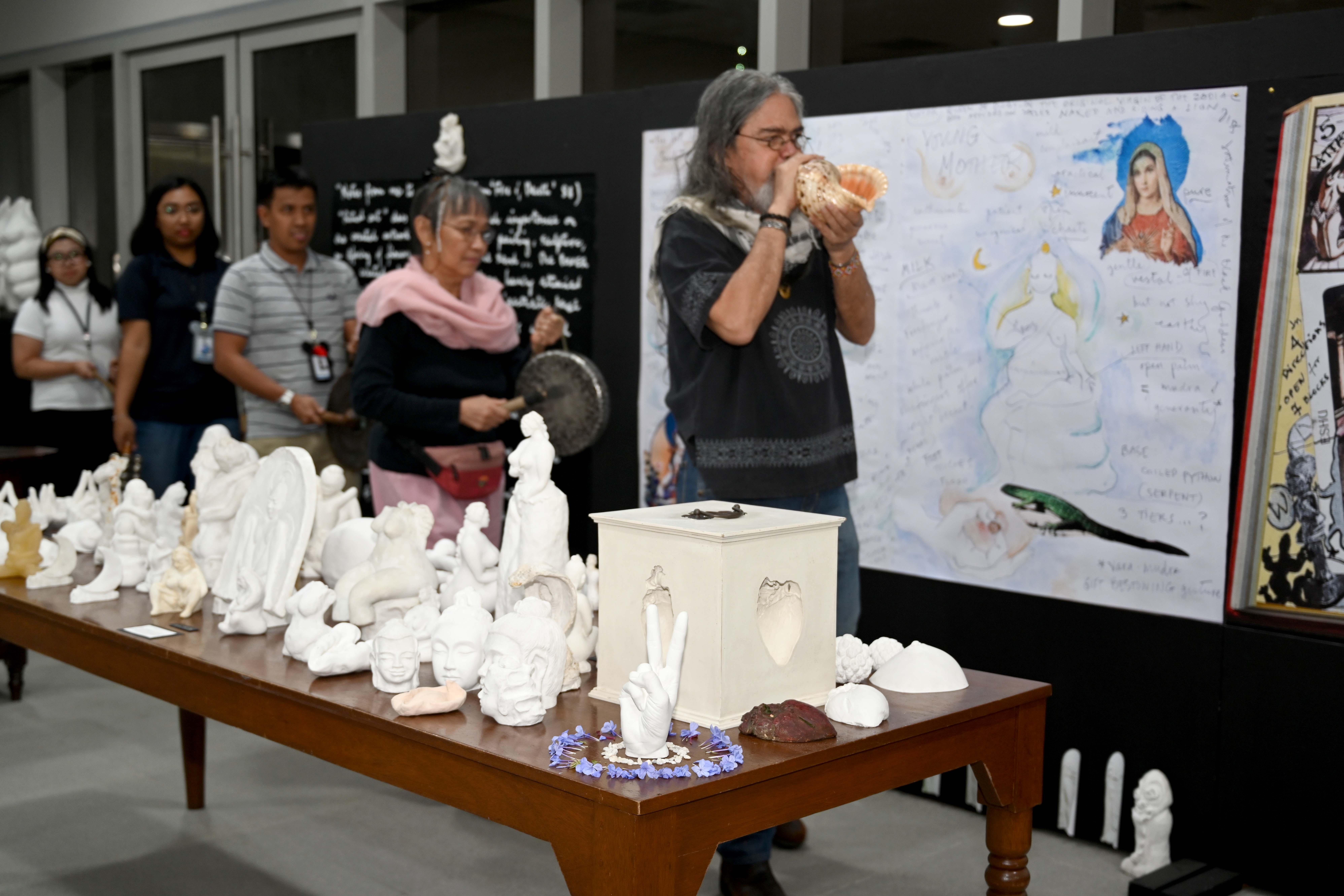 2020 Awardee Agnes Arellano warmly opens her exhibit with a harmonious parade