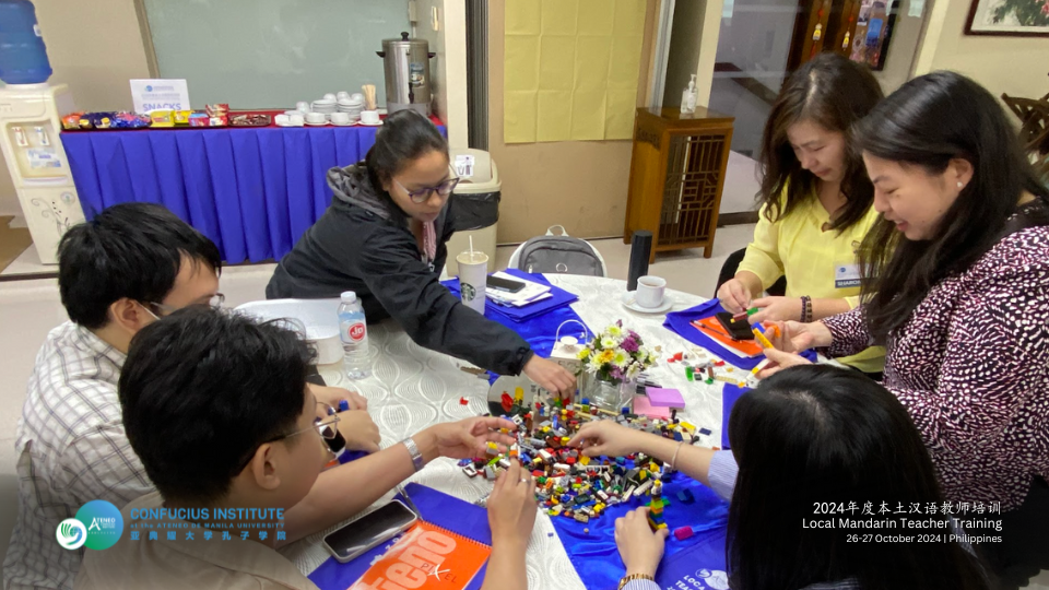 Training participants during Lego Serious Play® visioning exercise with Habi Education Lab. 