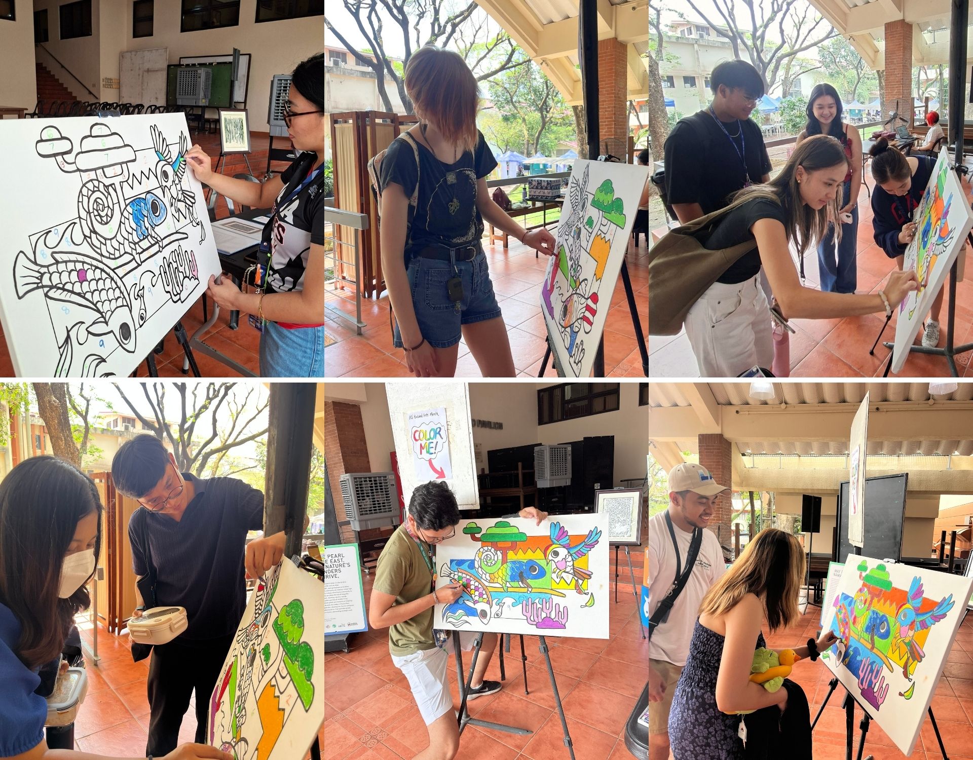 Members of the Ateneo community brought color to the interactive painting–a crowd favorite in the exhibit