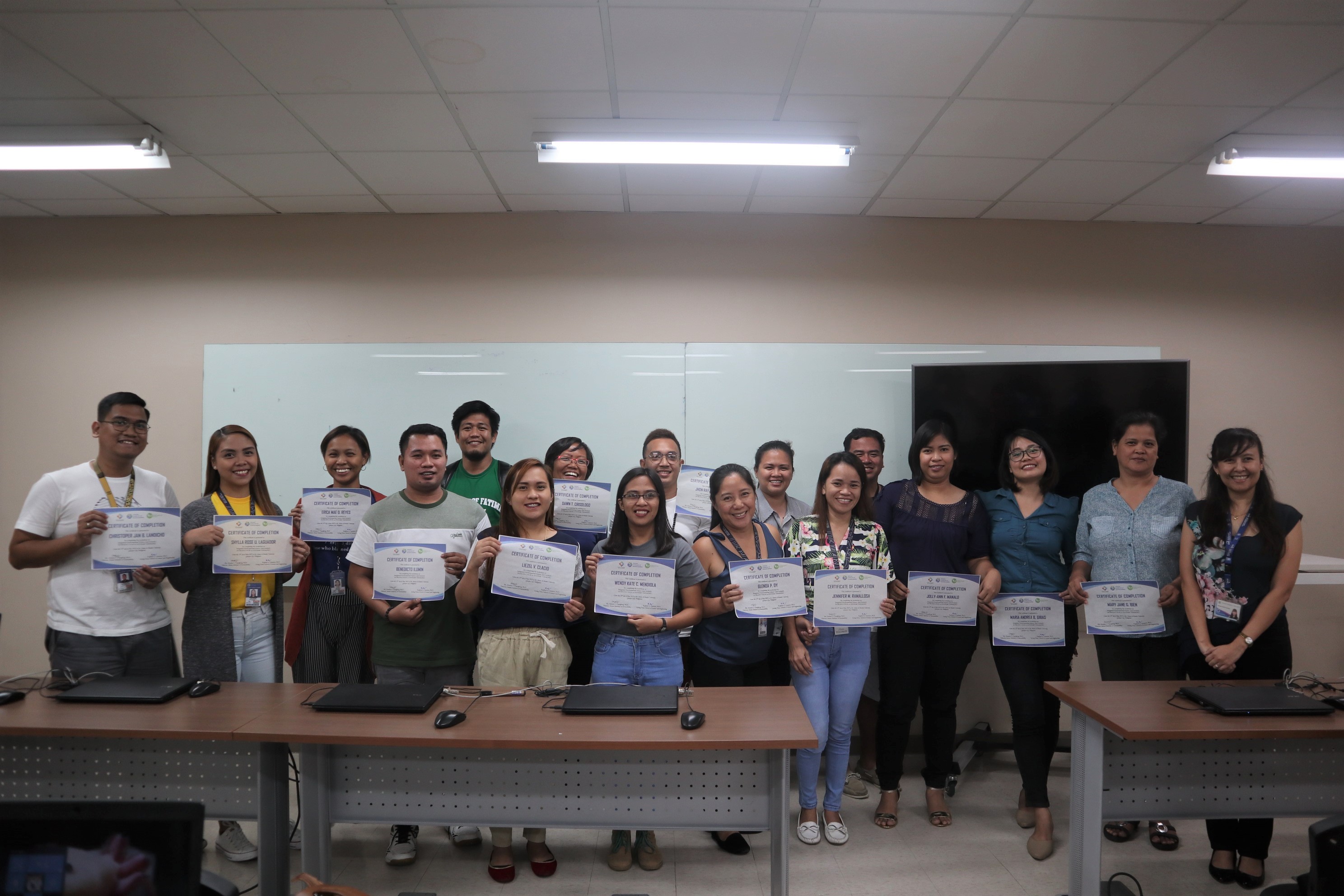 Participants who have successfully completed the workshop with Dr. Gotangco Gonzales