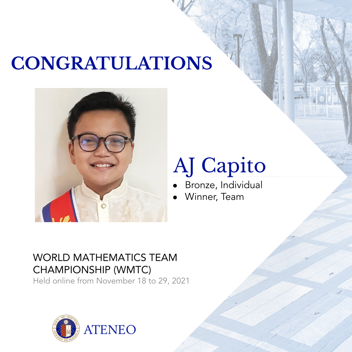 WMTC bronze awardee AJ Capito 