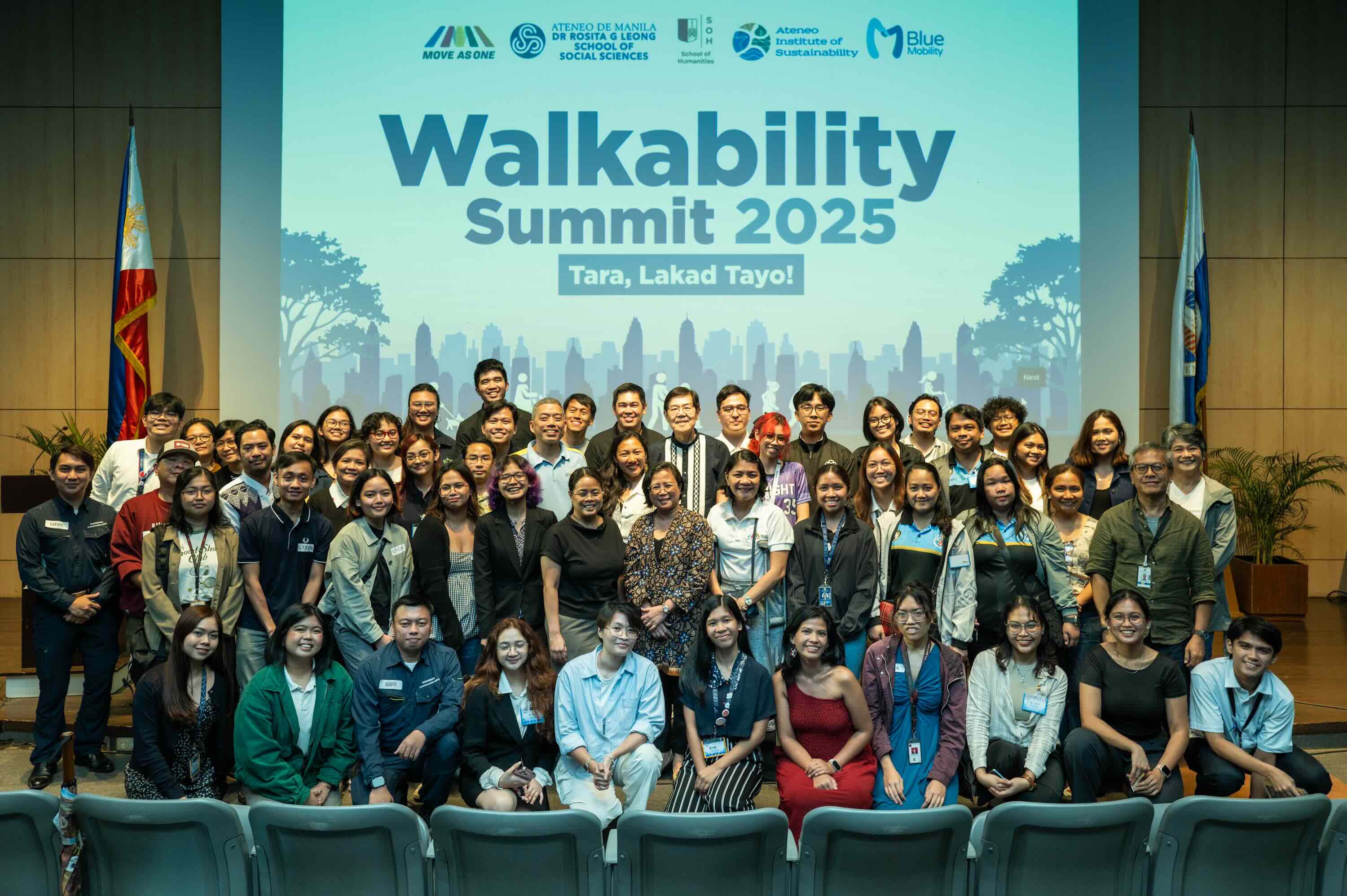 Walkability Summit 2025 participants at the conclusion of the two-day conference. (Photo credit: Remmon Barbaza)