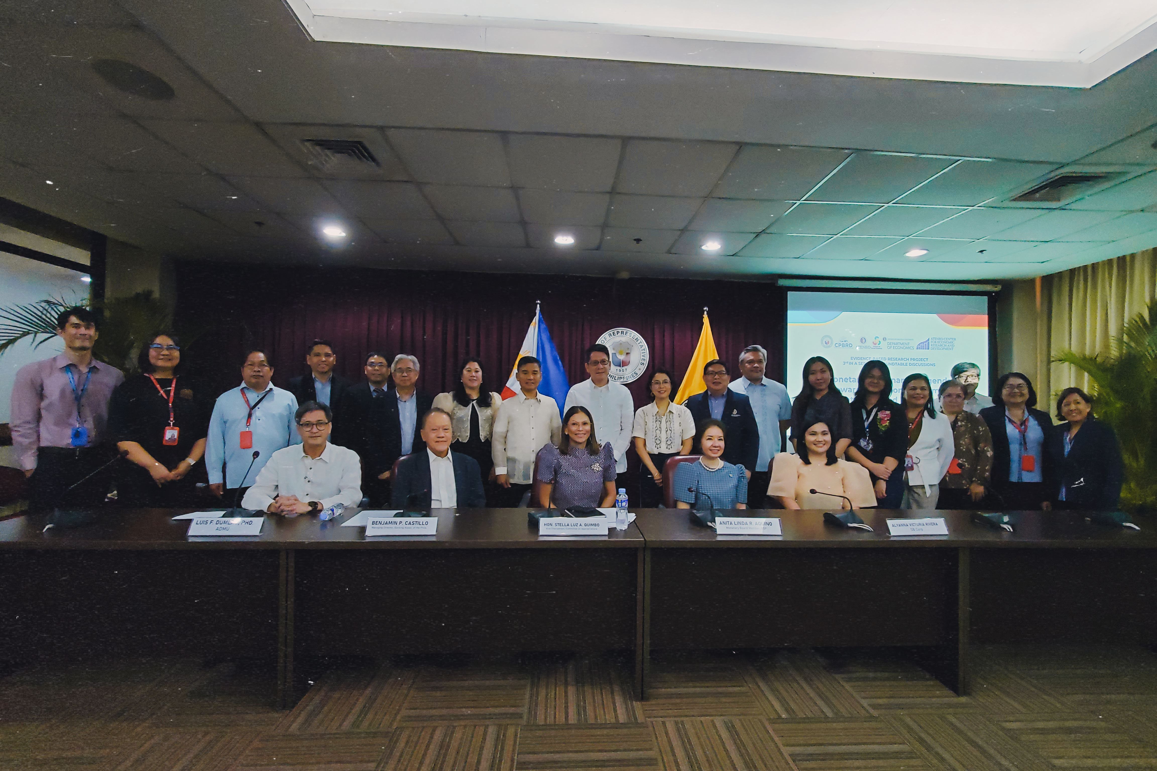 Rep. Stella Luz Quimbo, Rep. Rachel Marguerite Del Mar, Rep. Roman Romulo the Panelists,   ADMU-HRep Monetary Research Team, CPBRD, Staff, and and the rest of HREP-ADMU Congressional Research Fellows 