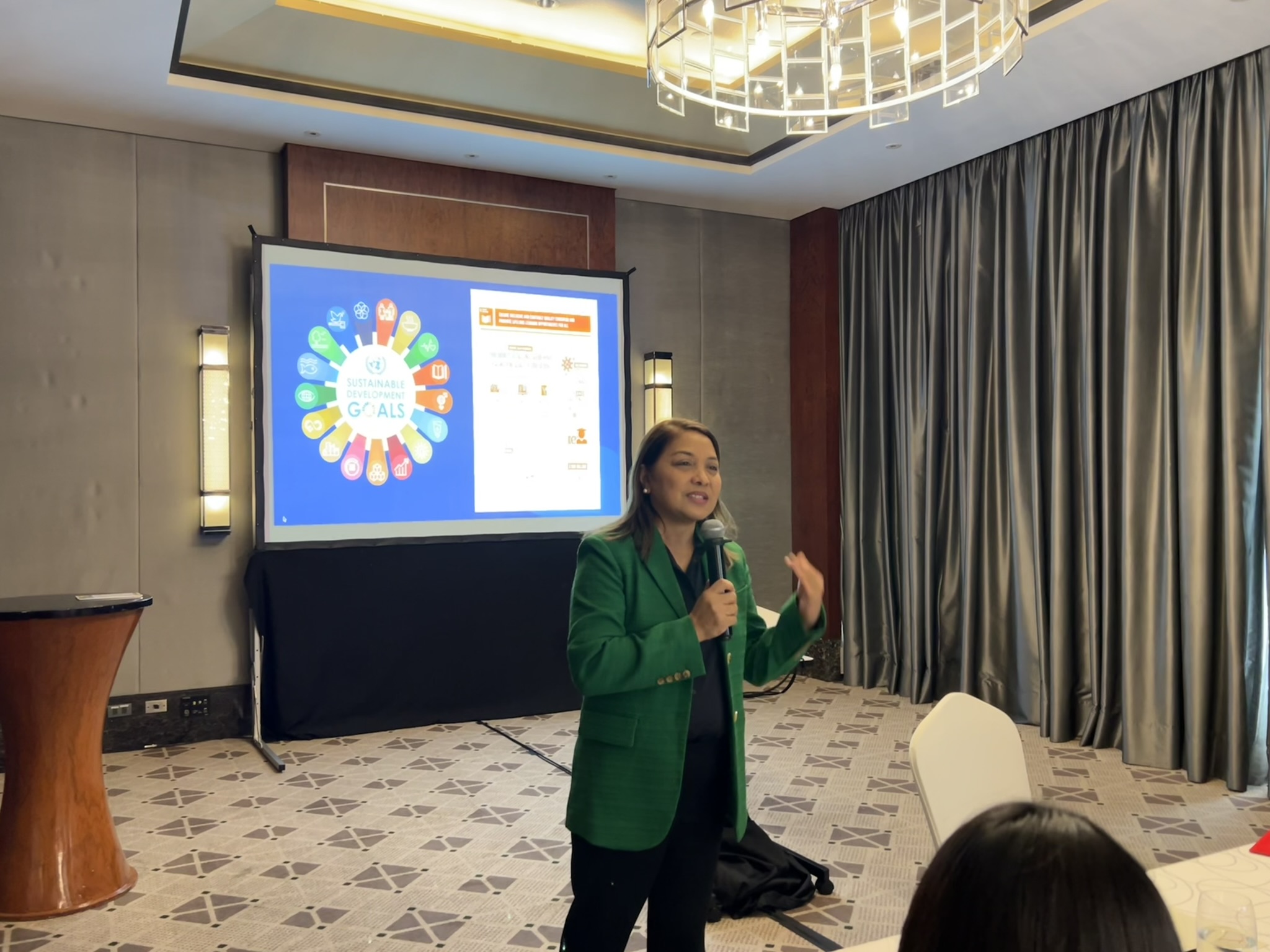 CHED Commissioner Valenzuela gives her keynote speech