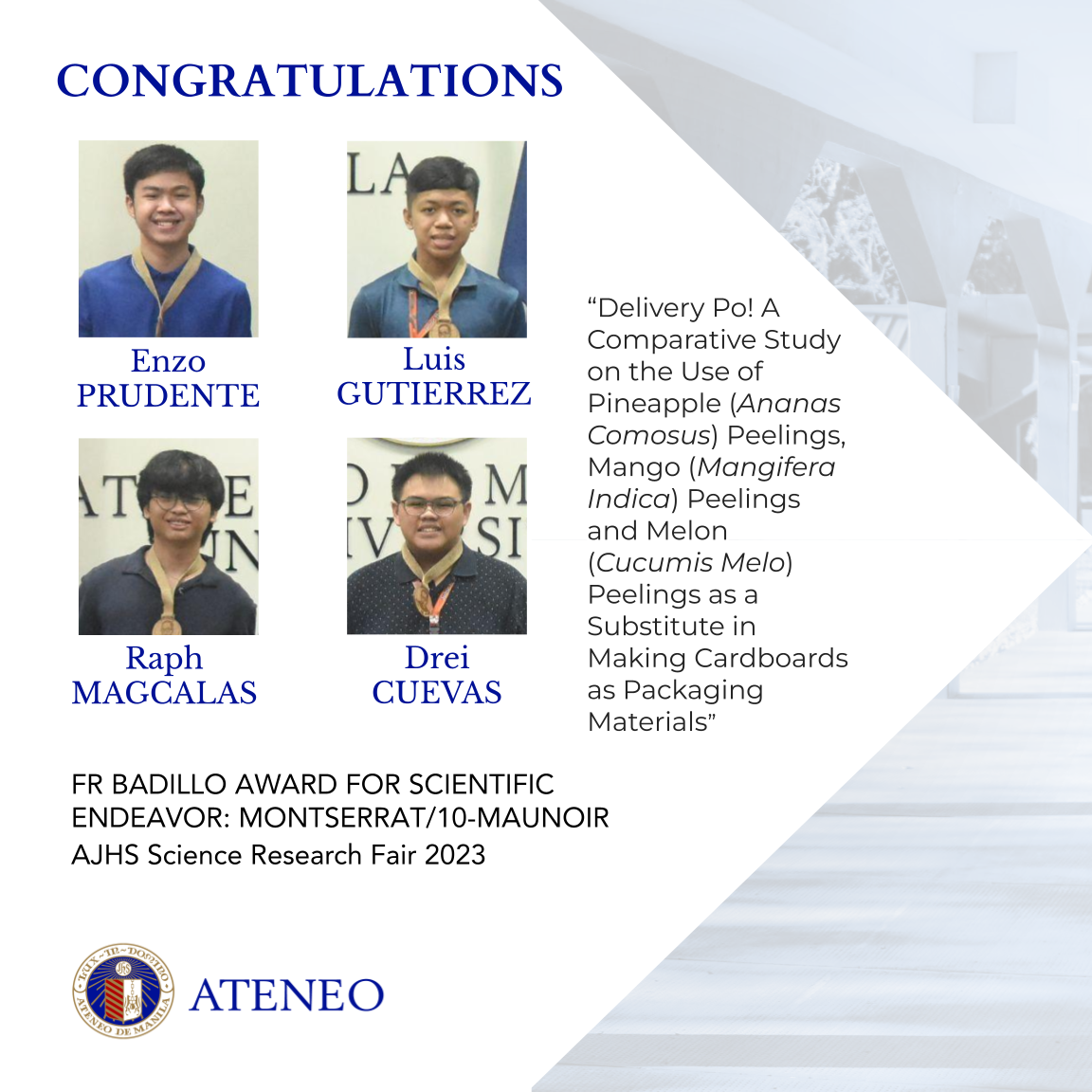 The Fr. Badillo Award winners 