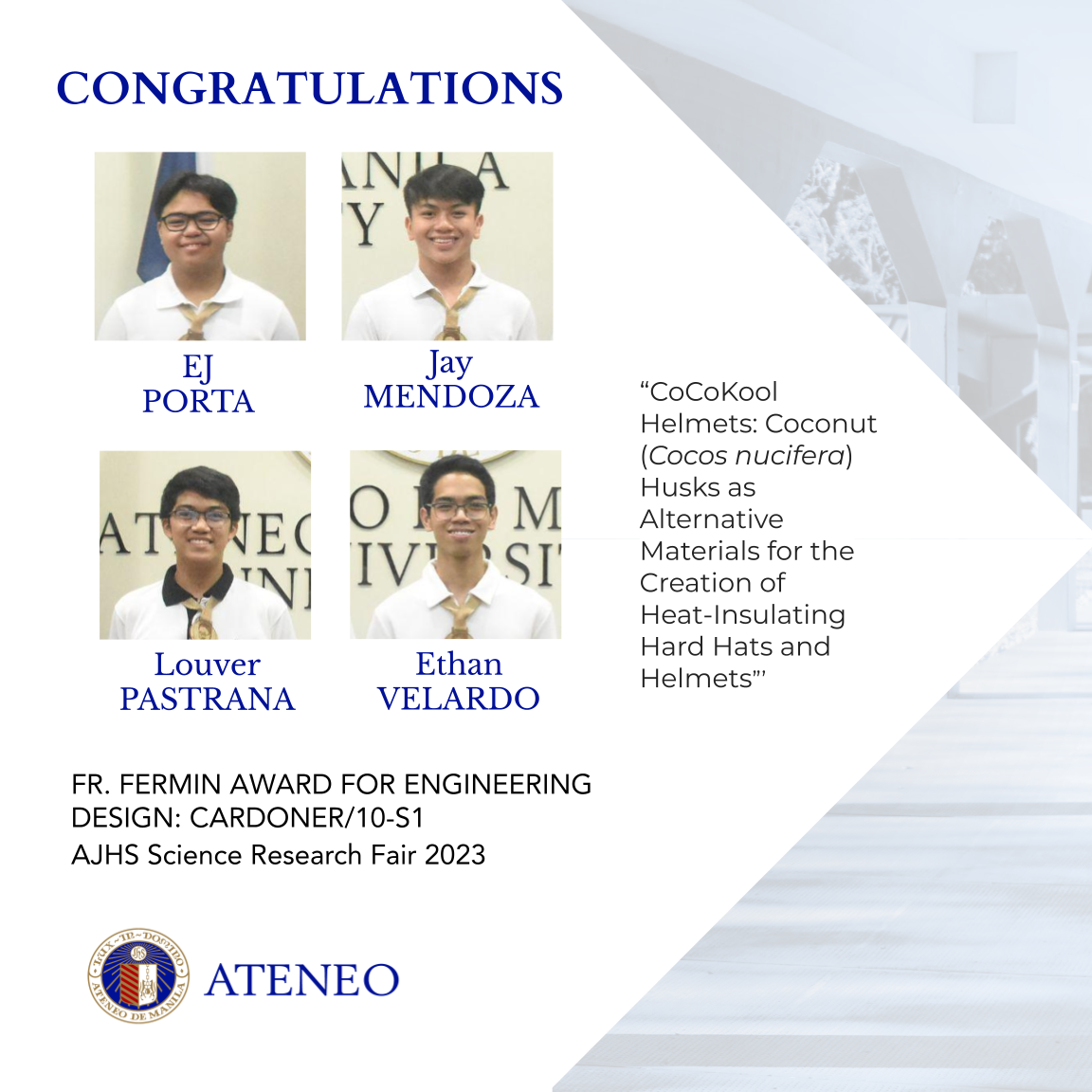 The Fr. Fermin Award winners 