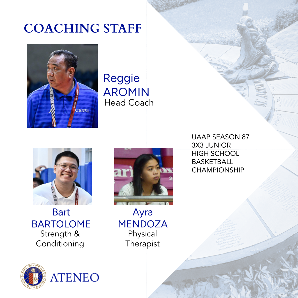 The coaching staff of 3x3 Blue Eagles