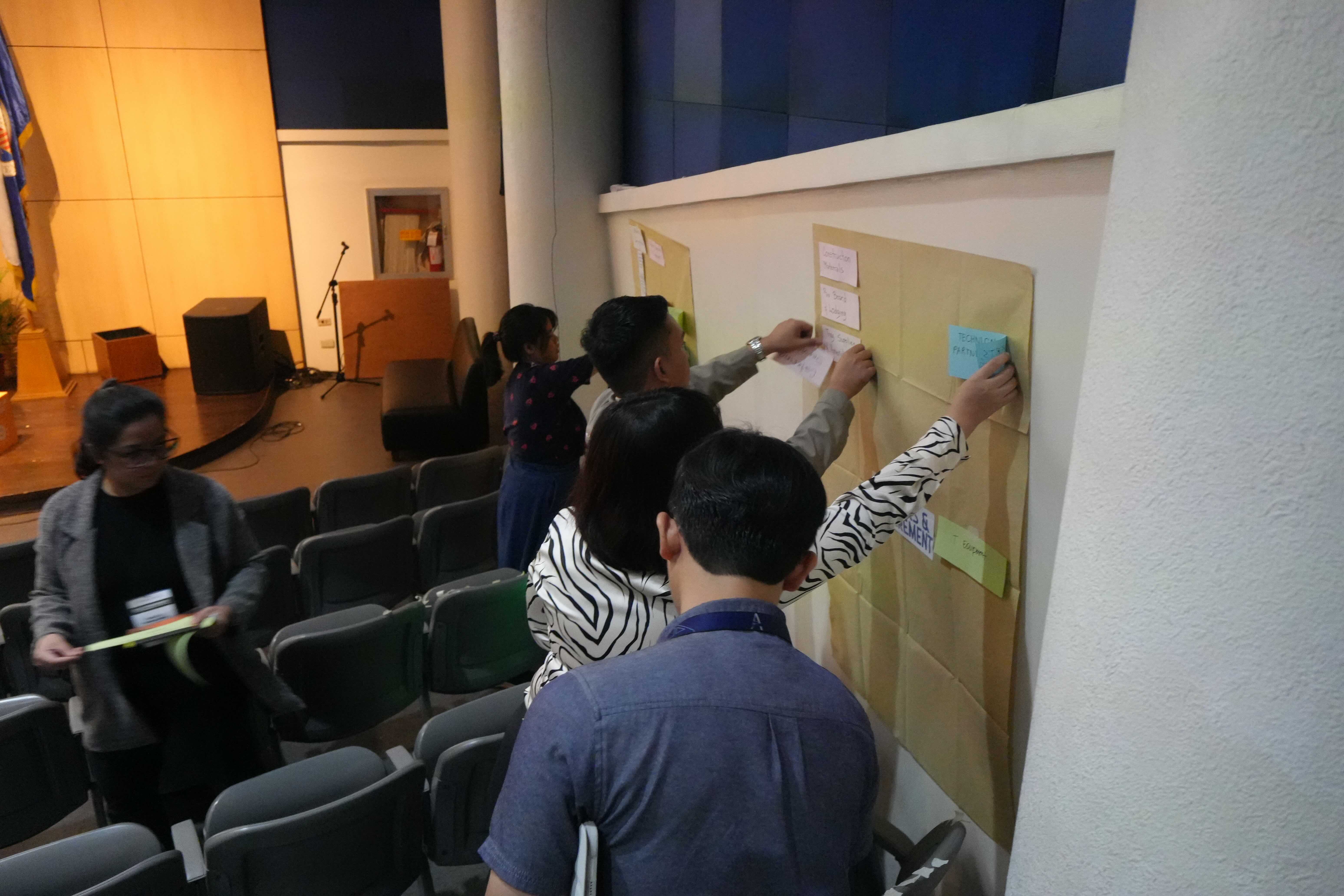 Participants discuss their impacts and activities on each step of the value chain for the first workshop