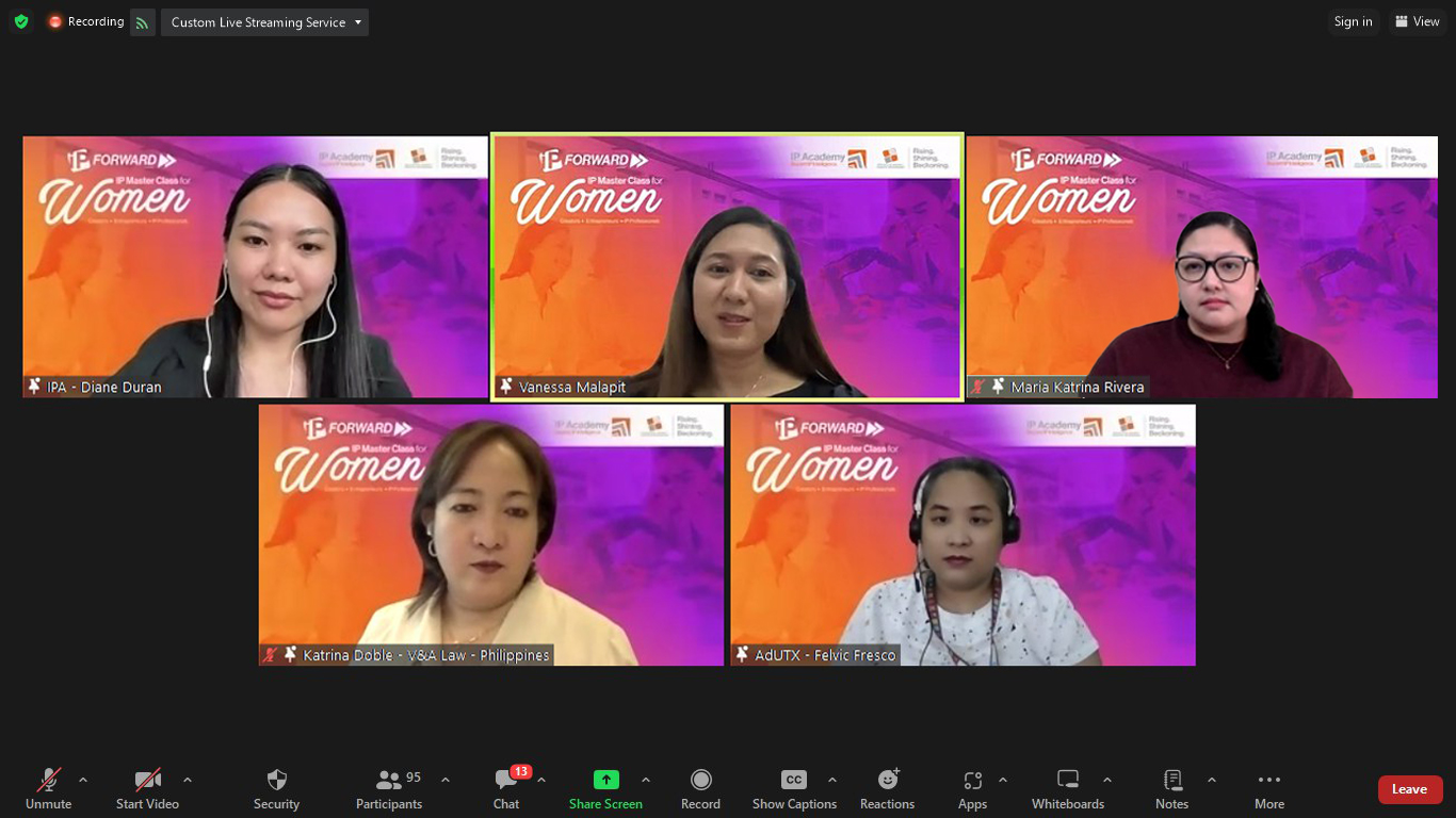 Image: Guest Panelists of IP Forward>> "She Breaks Barriers: Building a Career in IP"; photo grabbed from the official Facebook page of IP Academy 