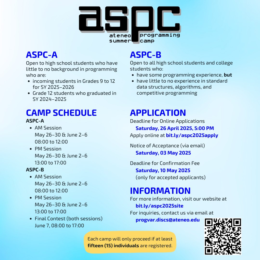 Ateneo Summer Programming Camp (ASPC) 2025