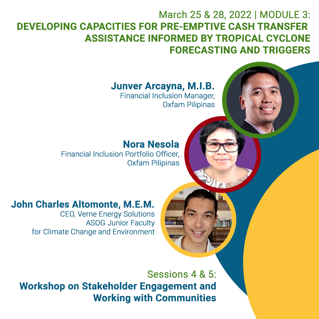 ASOG-Oxfam Training Speakers for Module 3