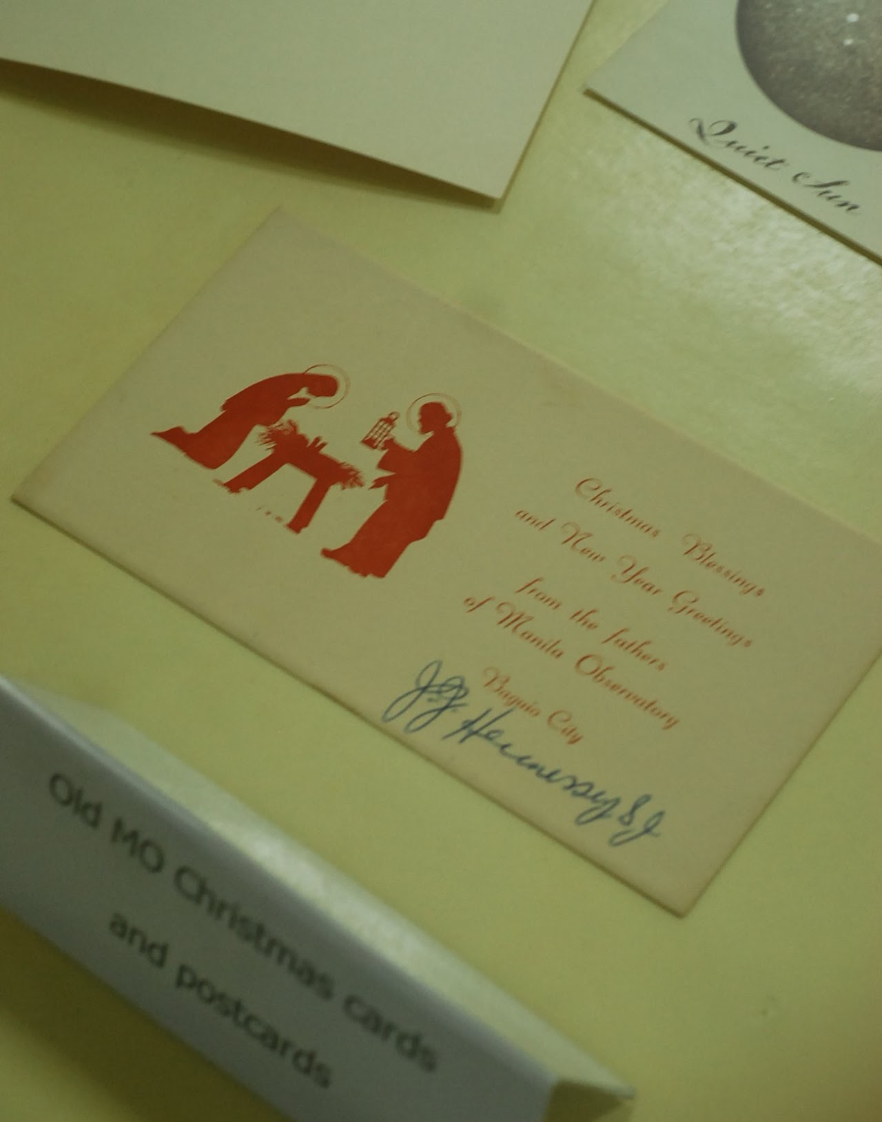In November 2010, in spirit of the Christmas season, old MO Christmas cards and postcards are now on exhibit at the MO Lobby.