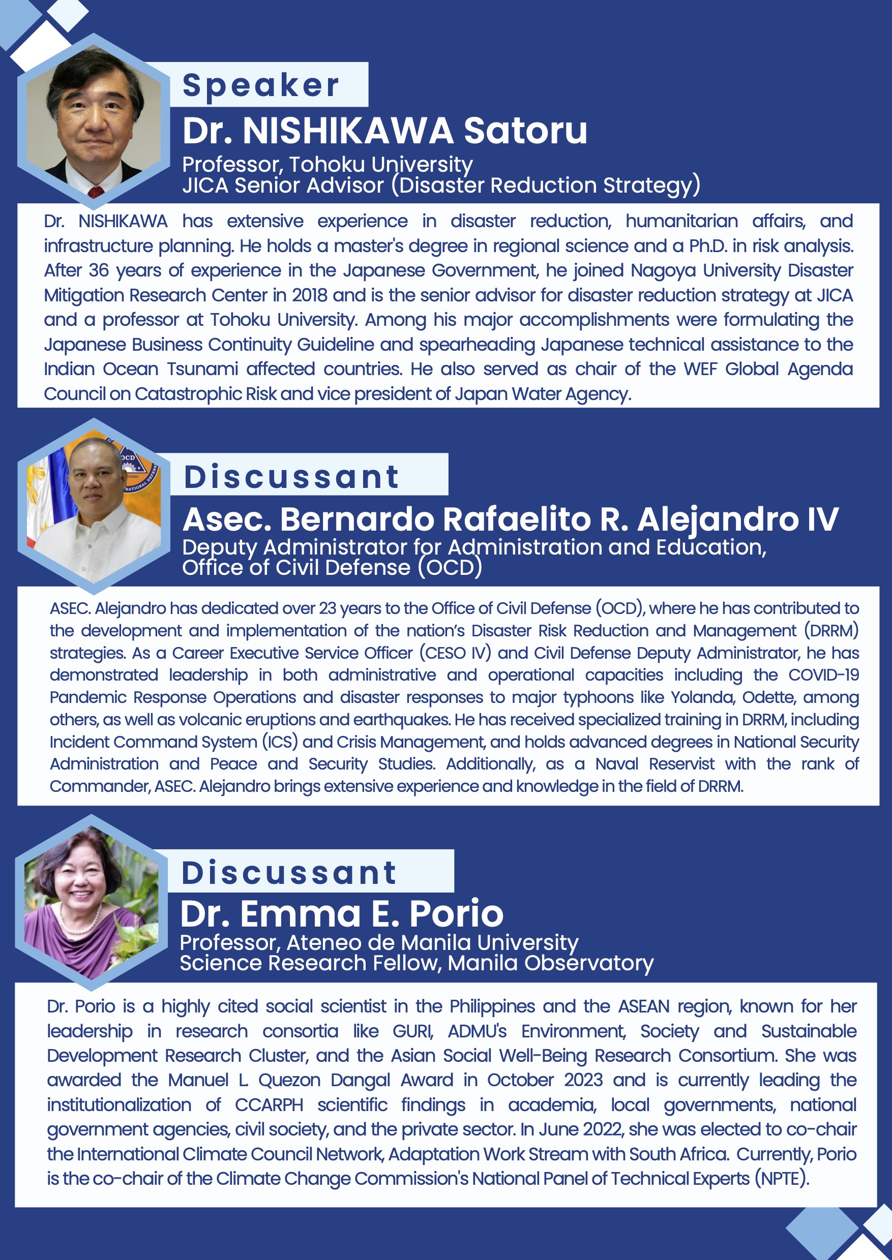 5th JICA Lecture speakers/moderators