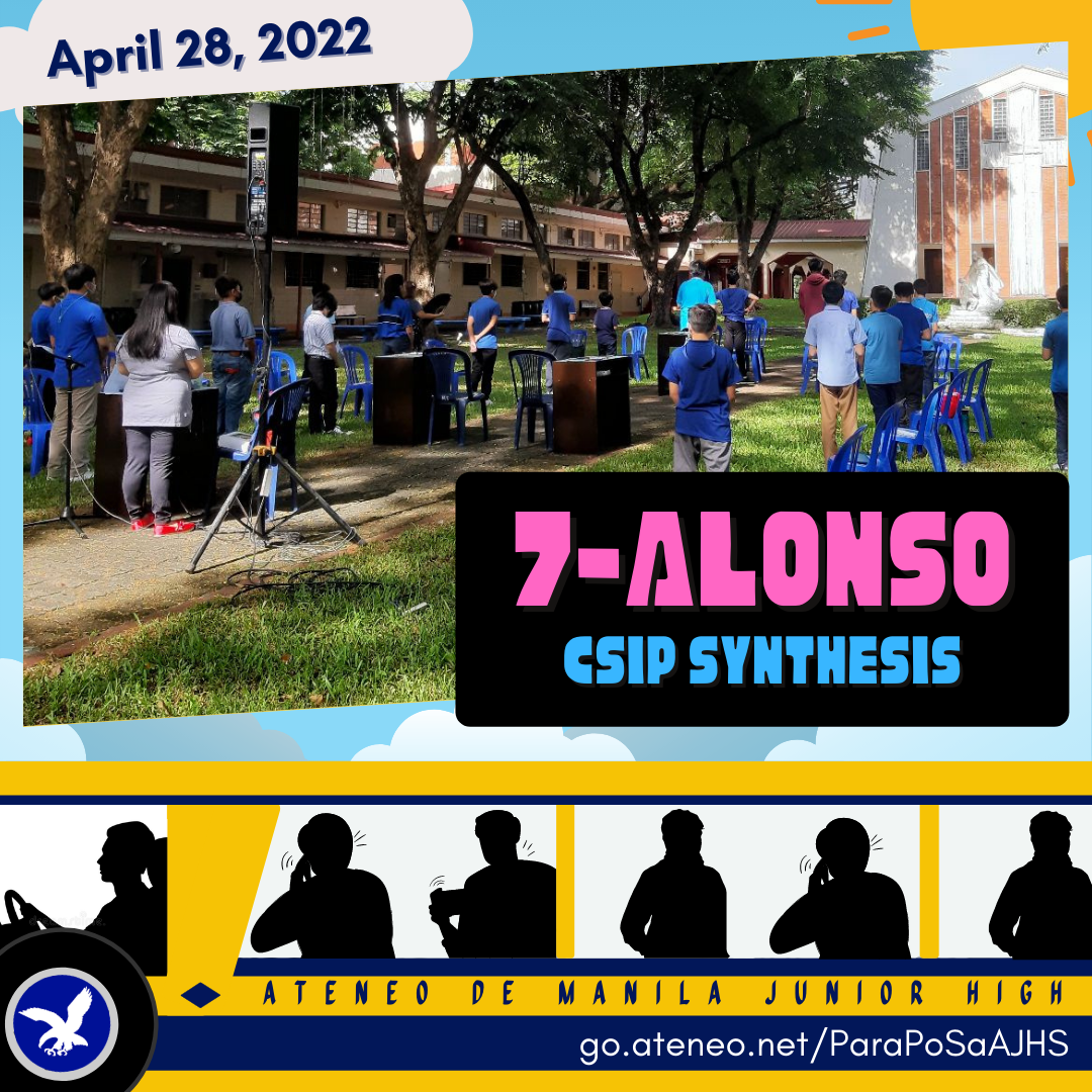 The boys began their CSIP synthesis class by facing Mother Mary and praying to her. 