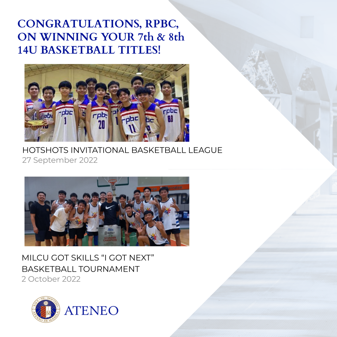 RPBC has won 8 14U basketball championships in 2022.