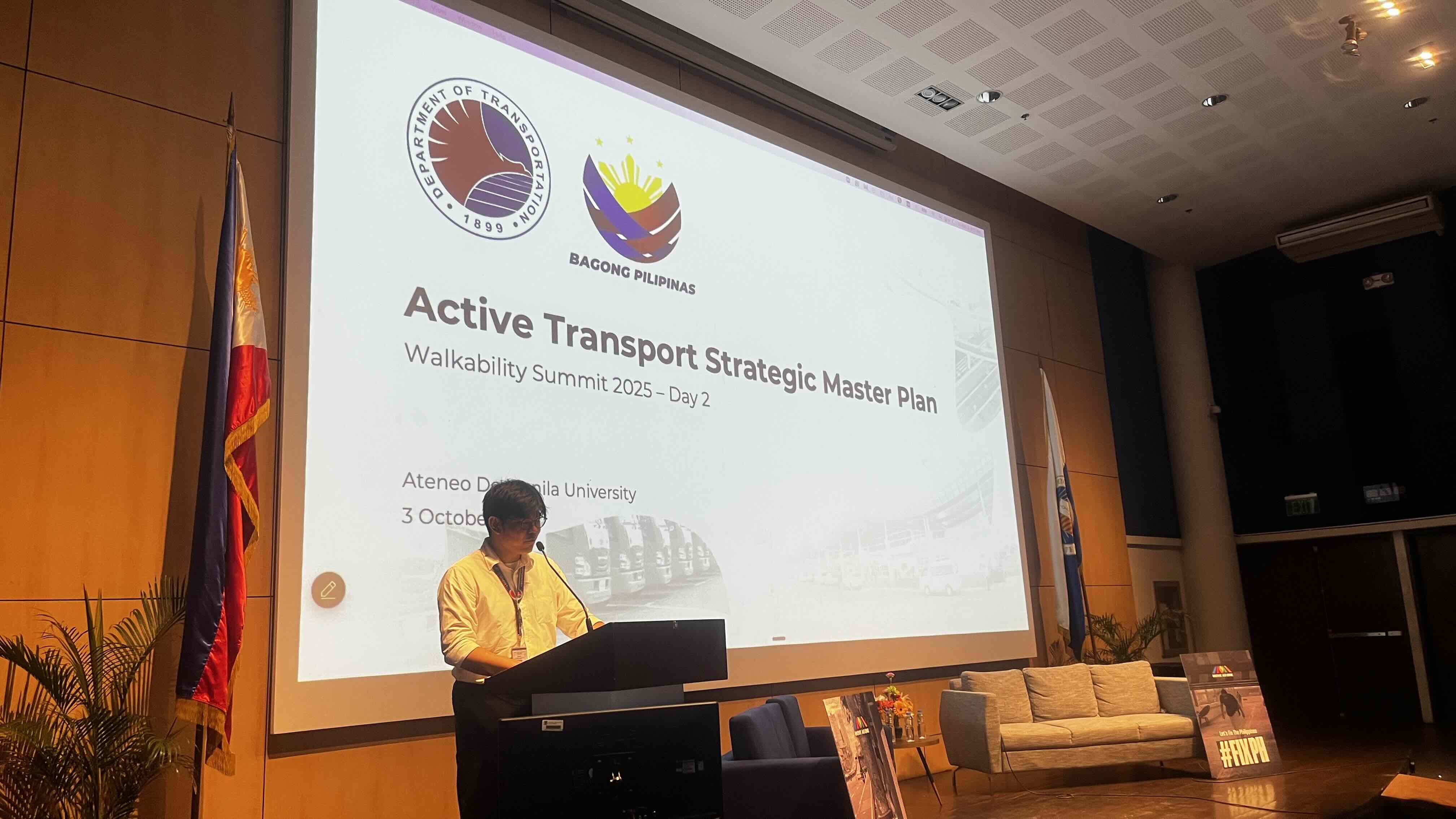 Francis Troy D. Caiga from the Department of Transportation showcases an update on the Active Transport Strategic Master Plan. (Photo credit: Theo Cacayan)
