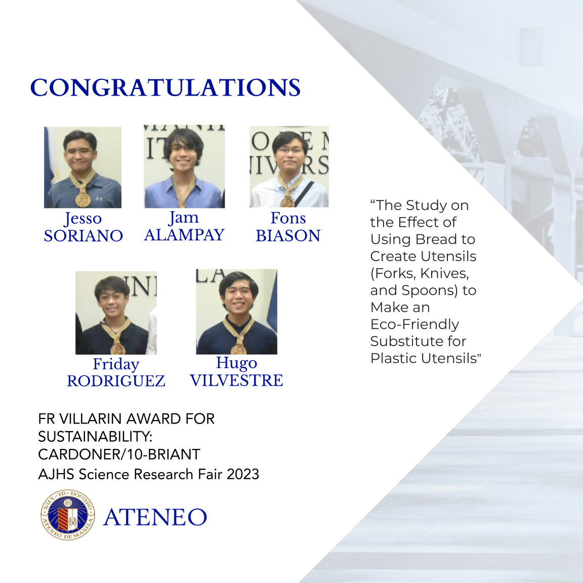 The Fr. Villarin Award winners 