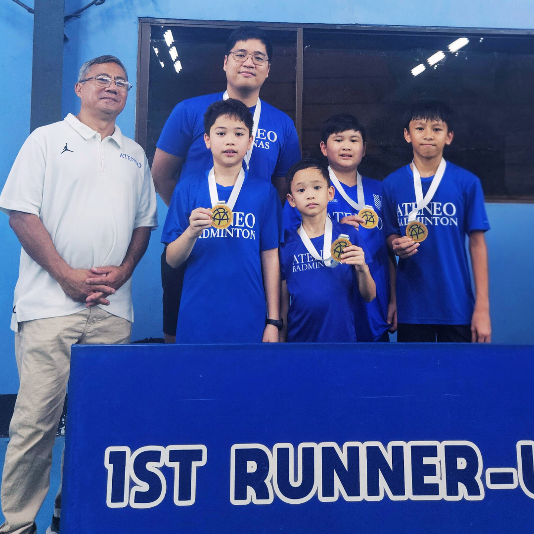 From left: Mr. Raul Albarece, Coach Jake Nieves, Noah Callanta, David Callanta, Cross Marquez, Acz Clutario