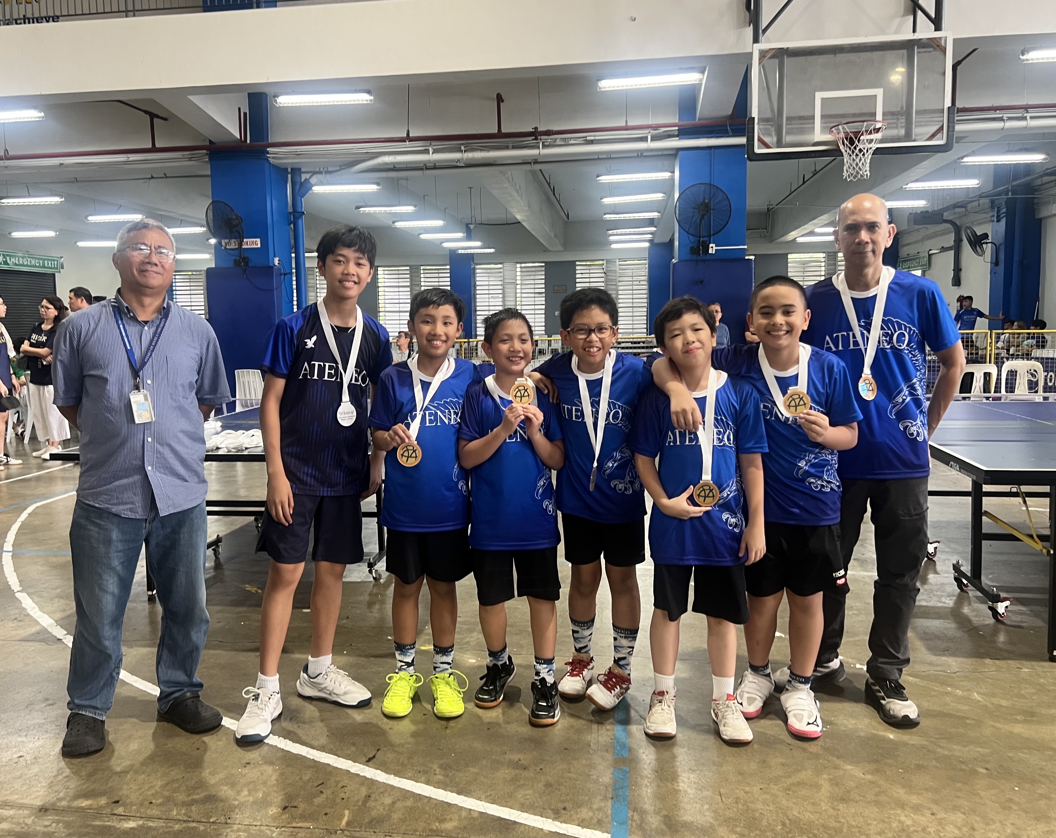 From left: Raul Albarece (PAYA President), Seve Santos, Philo Go, Karl Guanio, Marius Allas, Rafa Tongson, Titus Pachica, and Coach Leo Raymundo