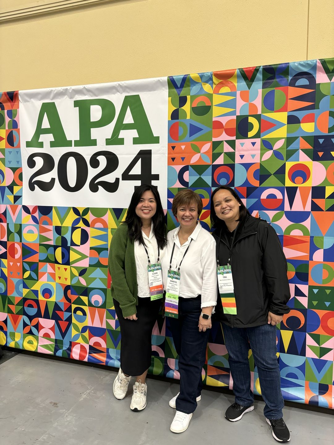 (L-R) Claire Castro, Marites Veloso and Tina Alfonso at the prestigious APA Convention held in Seattle from August 8-10, 2024    