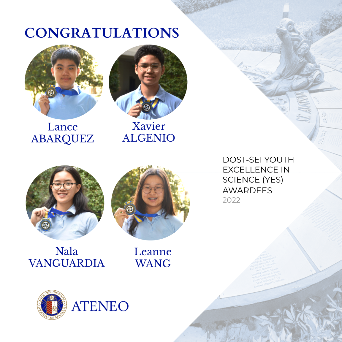 YES awardees from ASHS  