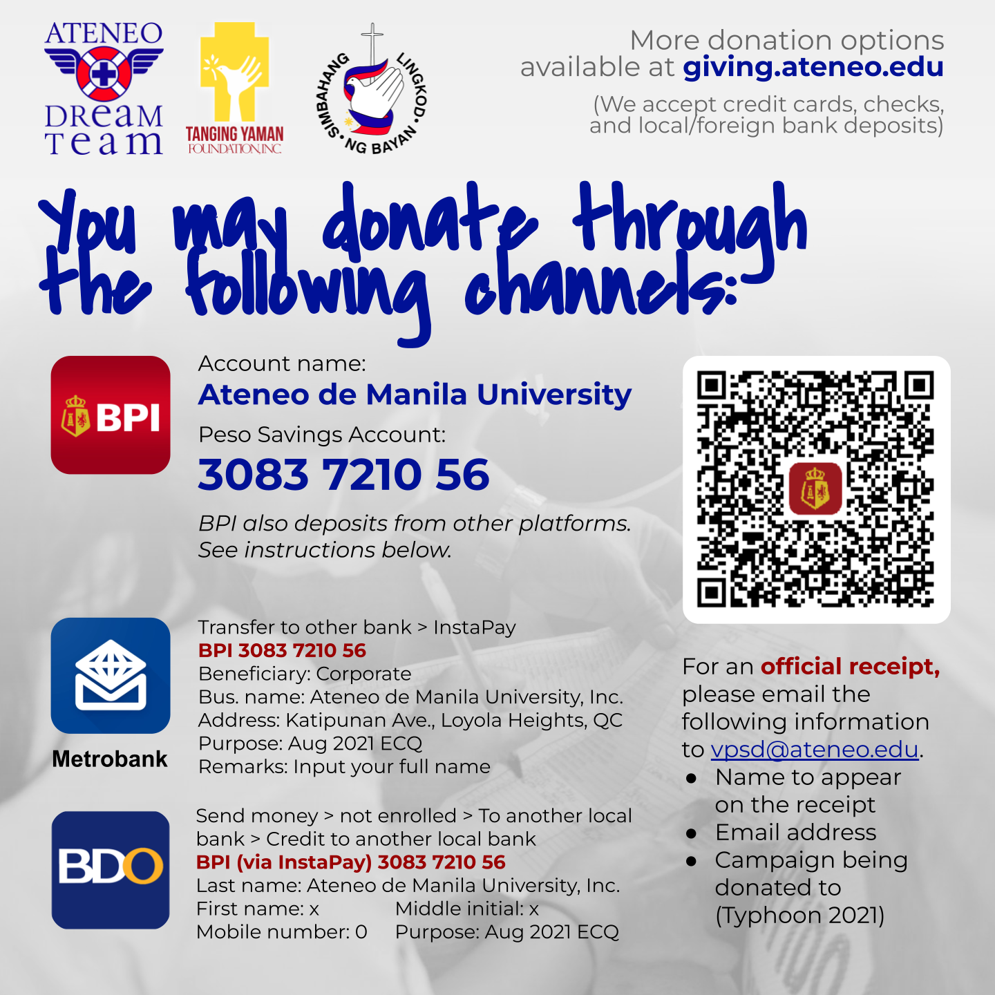 Typhoon Agaton call for donations 2