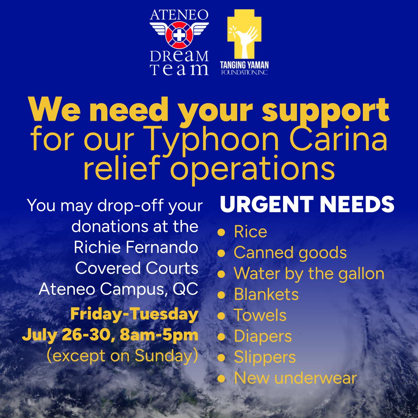 Typhoon Carina Relief Operations