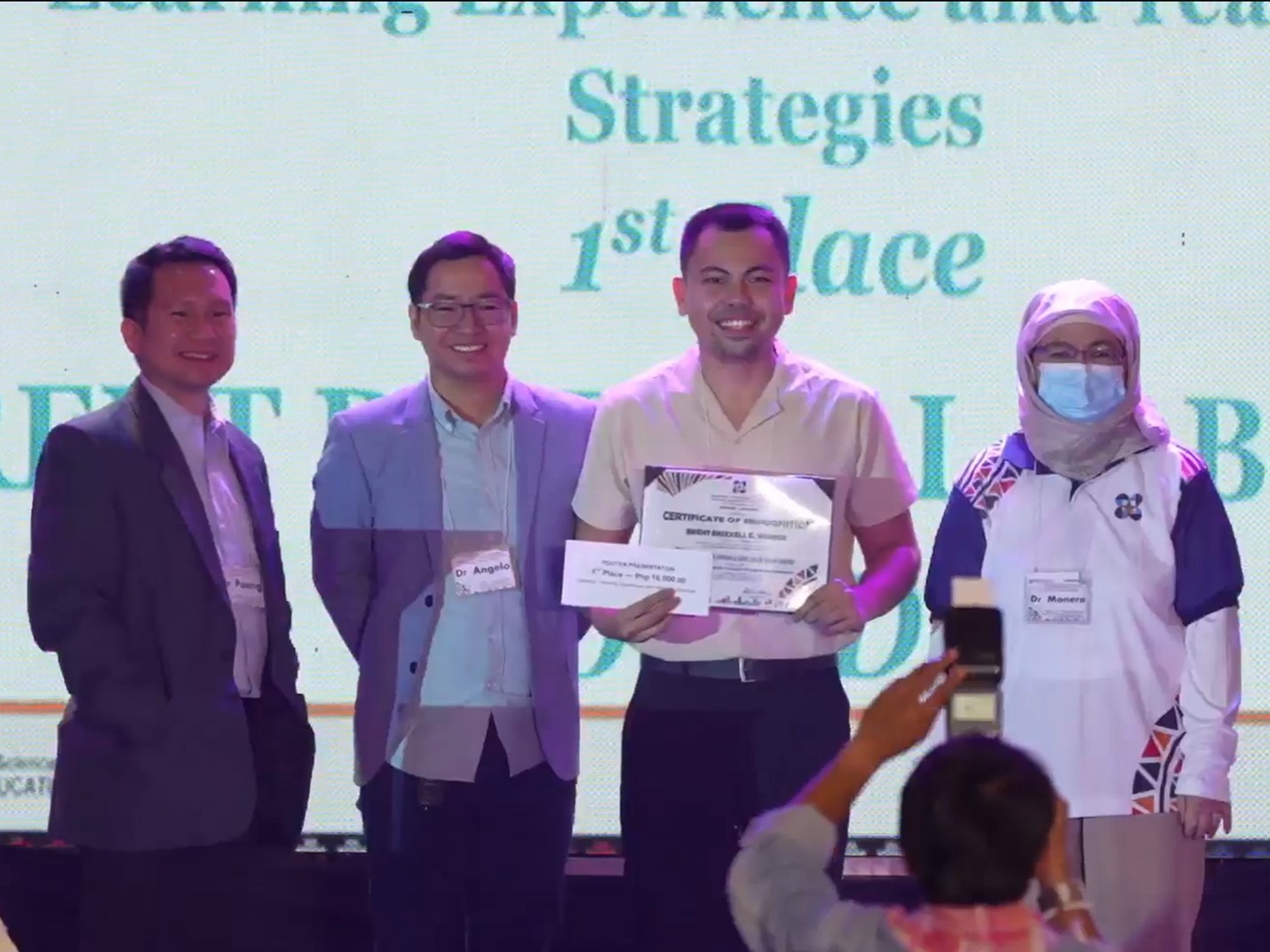 Awarding: Mr. Brent Brixxell G. Bonior_1st Place Poster Presentation Learning Experiences and Teaching Strategies Category