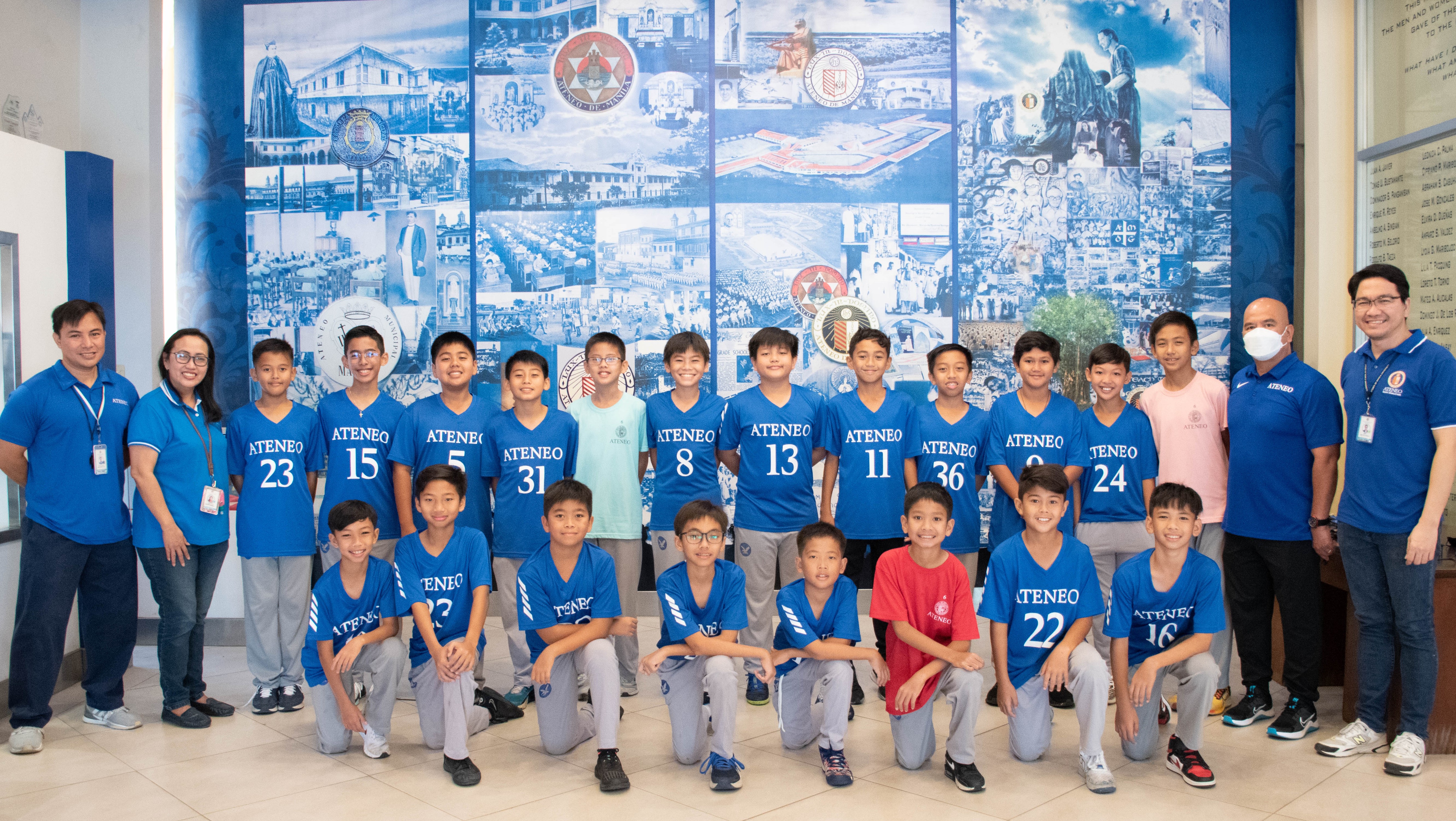 Front row from left: Kyle Molina, Sylar Alcantara, Chad Baviera, Jaime Villanueva, Migo Malvar, Agu Hizon, Sancho Bautista, Zach Gan; back row standing from left: Sean Alli, Virgie Esteves, Francis Desabille, Kite Kabatay, Chase Francisco, Josef Tomas, Sancho Aquino, Andres Sumpaico, Zach Go, Alejo Commeyne, Basti Driz, Bosco Virrey, Anton Flameño, Aki Belza, Siegfried Villanueva, Jervy Robles; not in photo: Lucas Escalante, Joaquin Mendoza, and Rocco Uy    