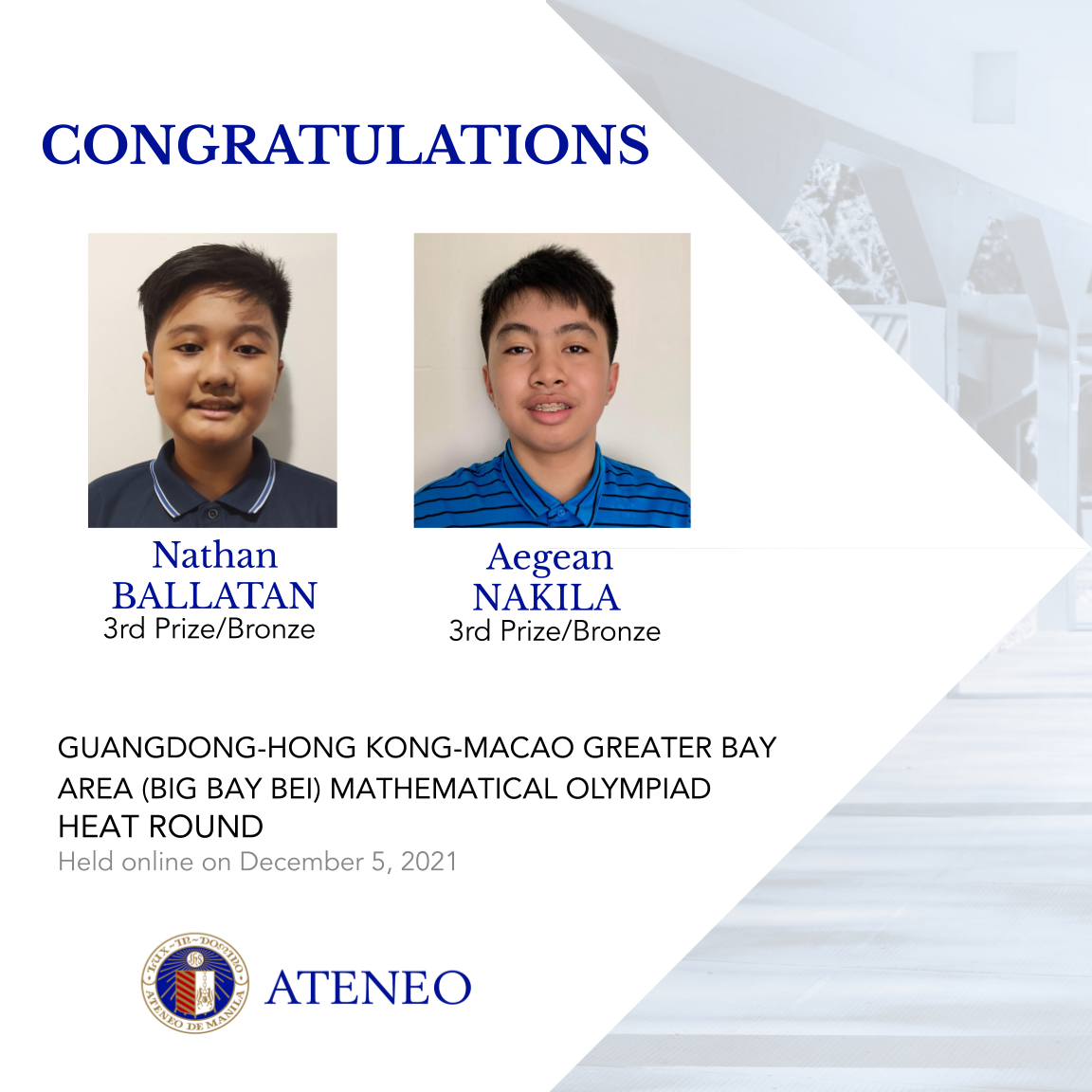 Nathan Ballatan (left), Aegean Nakila