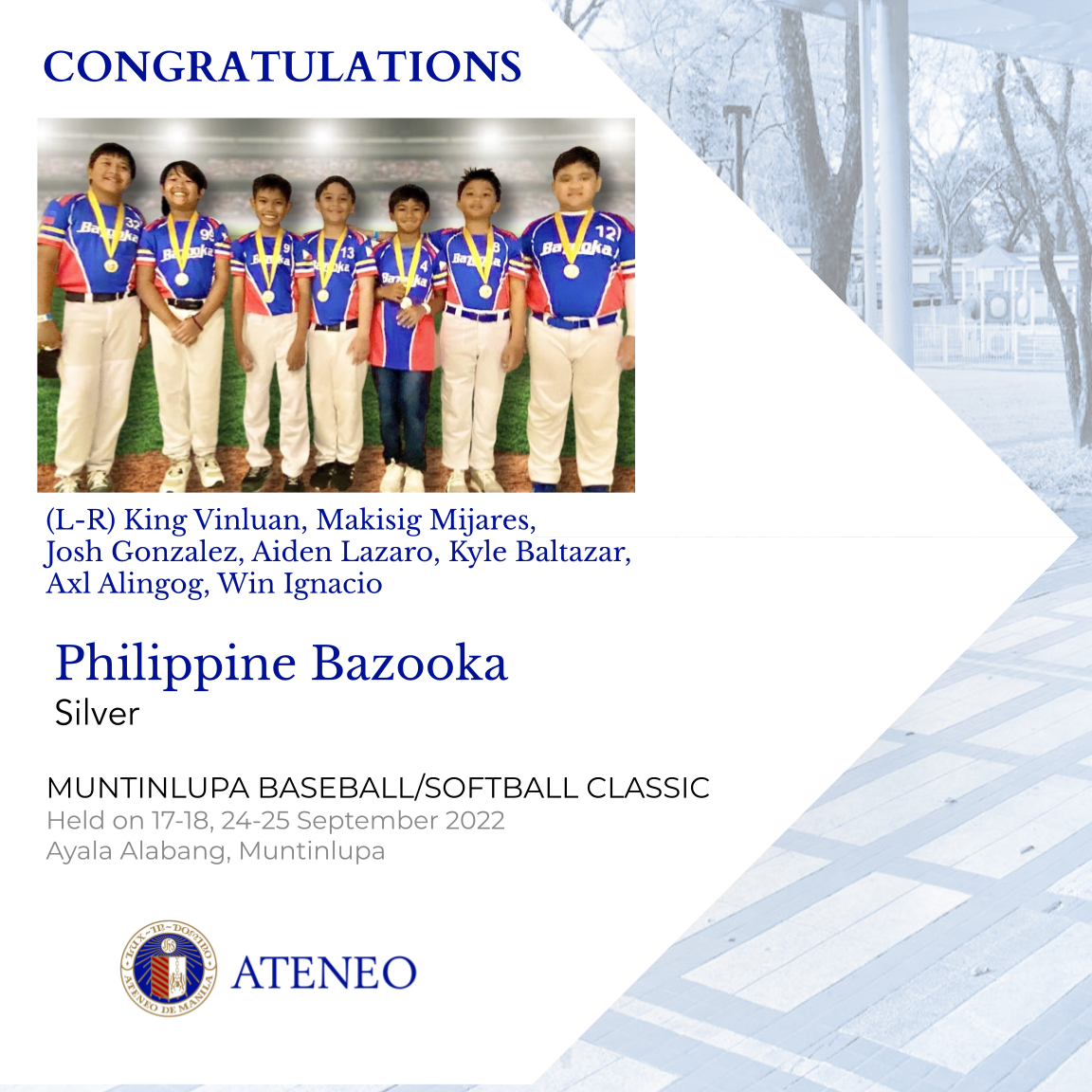  (L-R) King Vinluan, Makisig Mijares, Josh Gonzalez, Aiden Lazaro, Kyle Baltazar, Axl Alingog, Win Ignacio  