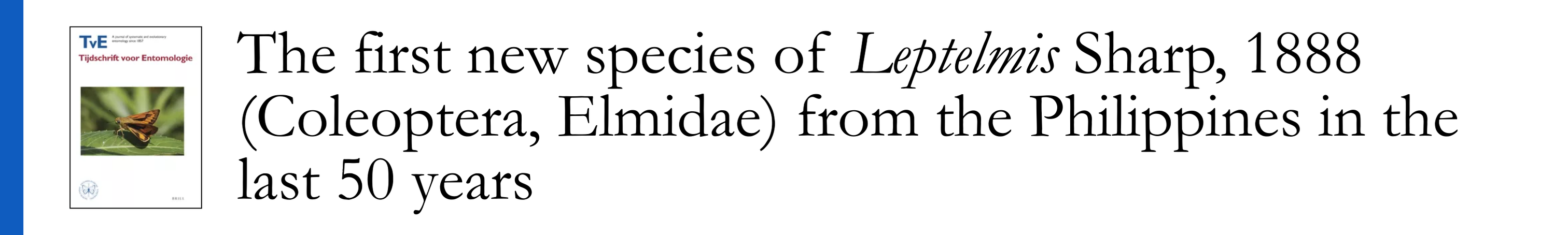 De Vera et al 2023 - The first new species of Leptelmis Sharp, 1888 (Coleoptera, Elmidae) from the Philippines in the last 50 years