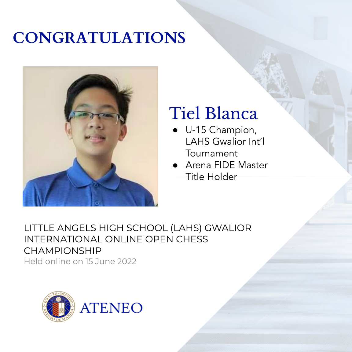 Tiel Blanca is now an Arena FIDE Master title-holder