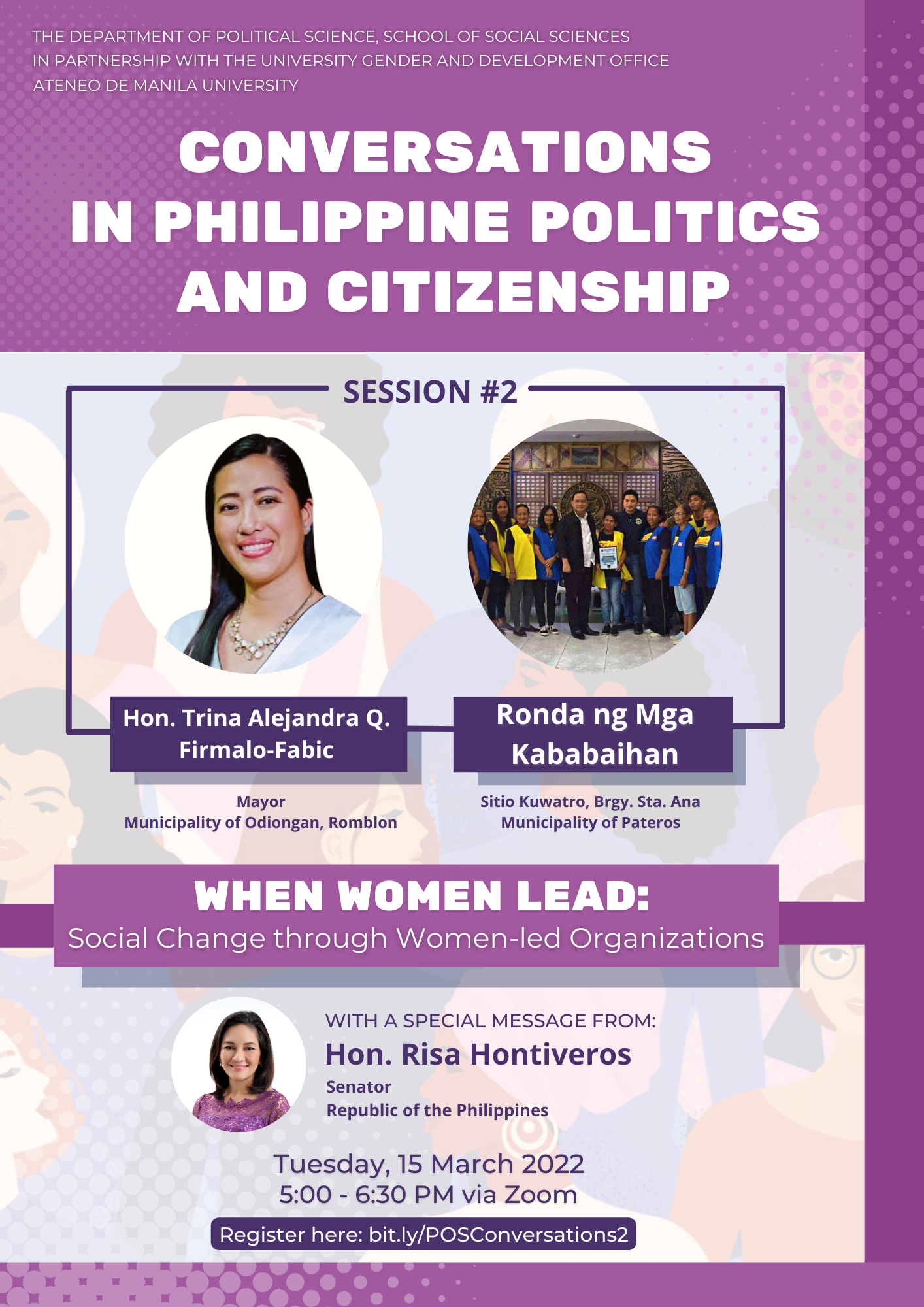 This is a poster for Conversations in PH Politics and Citizenship - Session 2
