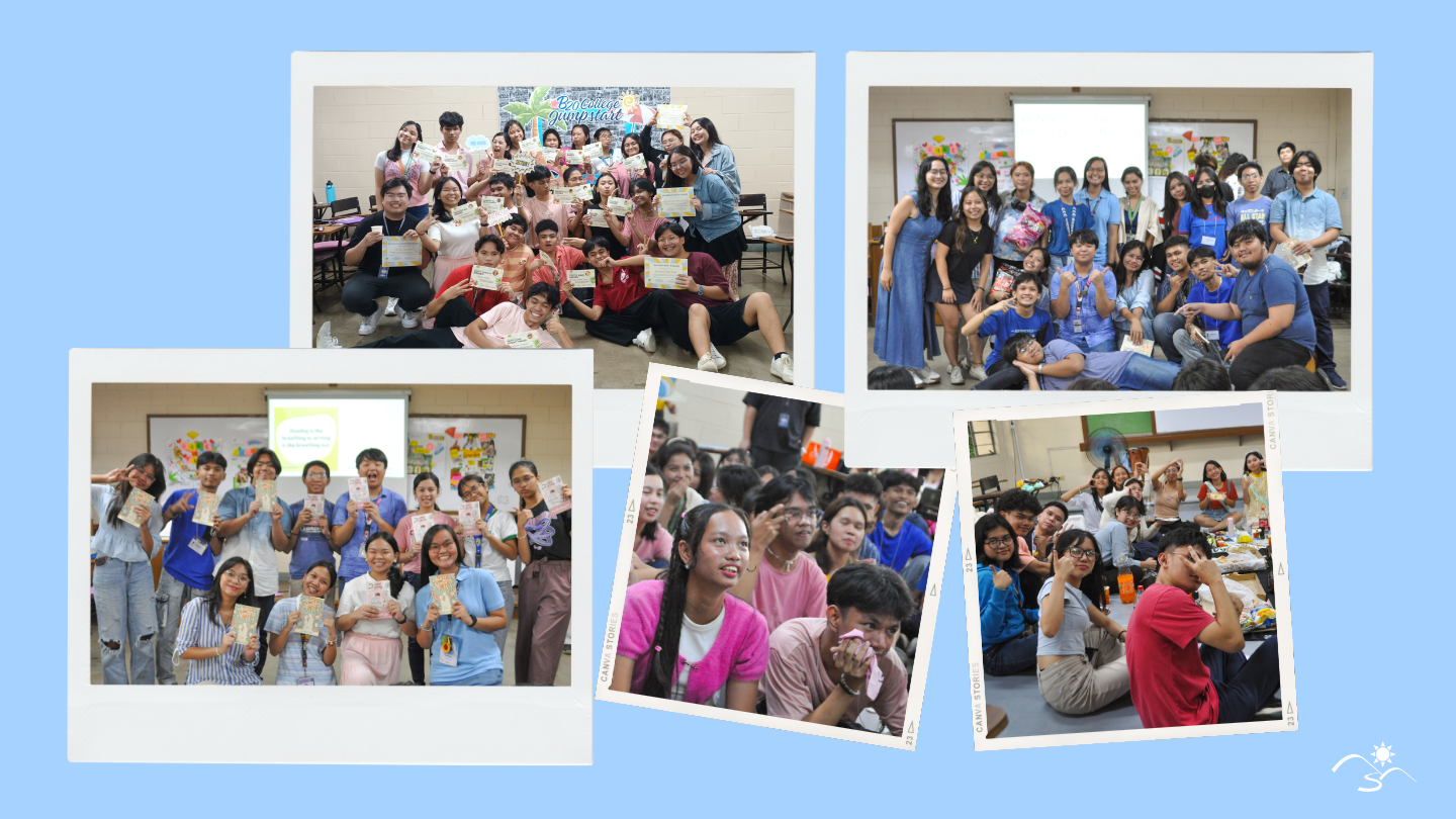 Students pose with their certificates and gift prizes, watch the presentation of their batchmates, and share merienda