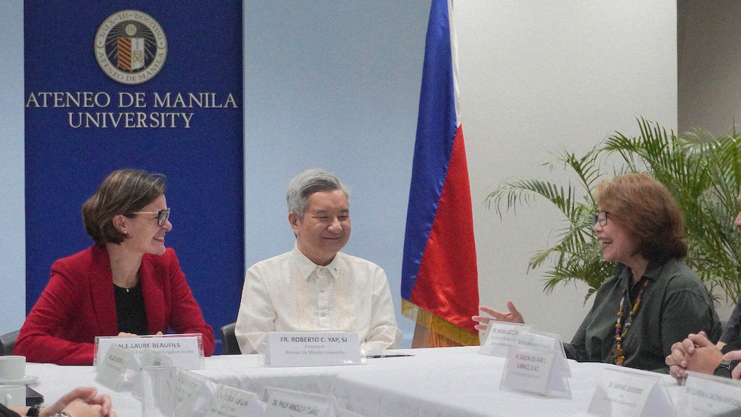 Ambassador Beaufils with Fr Yap and Dr Vilches during introductions