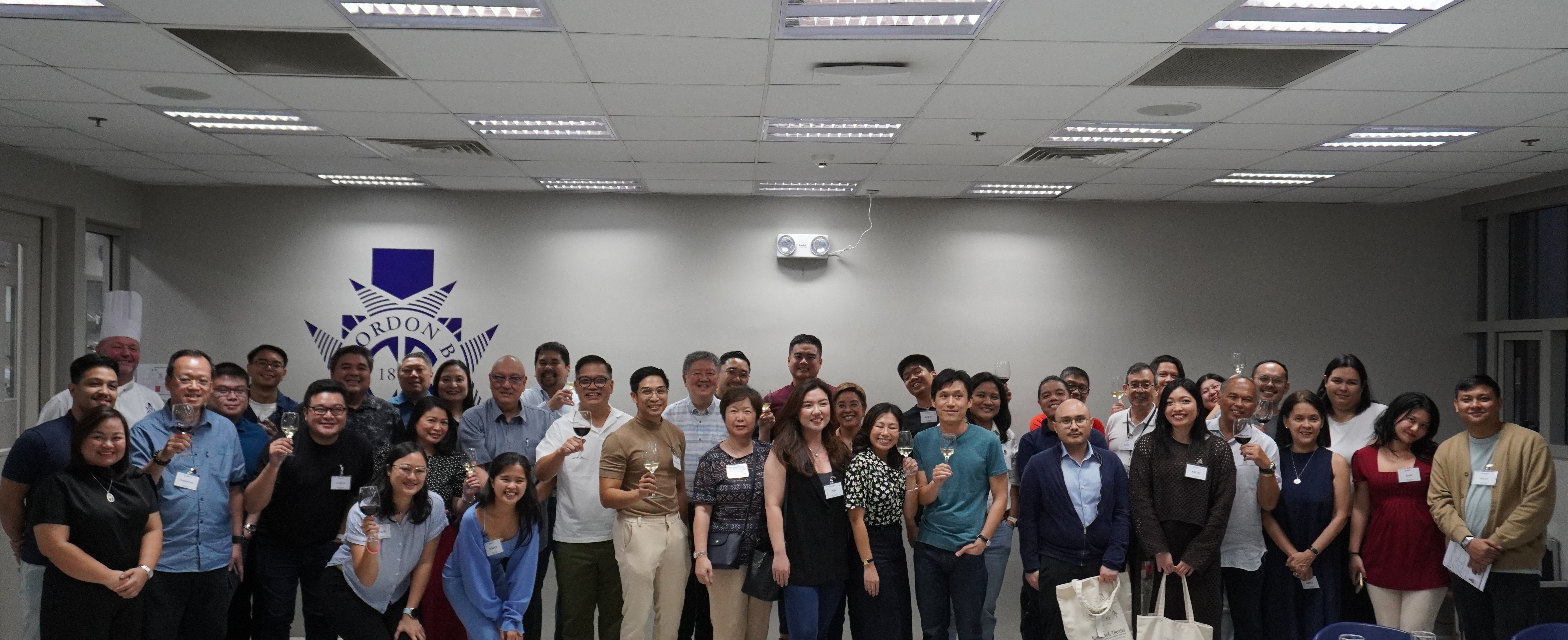 A photo op of happy participants after the wine appreciation session.