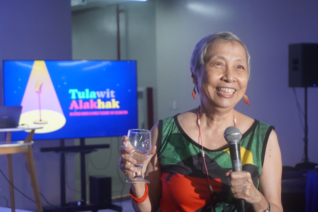 Prof Emeritus Tina Montiel proposes a toast to all teachers 