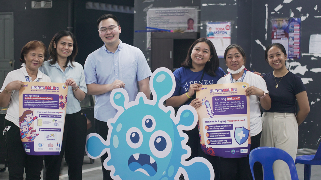 Barangay health workers and the ACRI team with their IEC materials