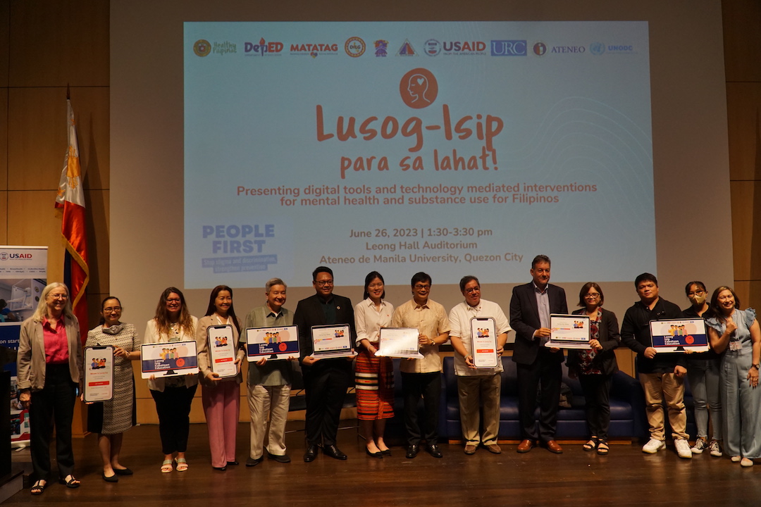 Guests and keynote speakers for the launch of the Lusog-Isip suite of digital tools for mental health