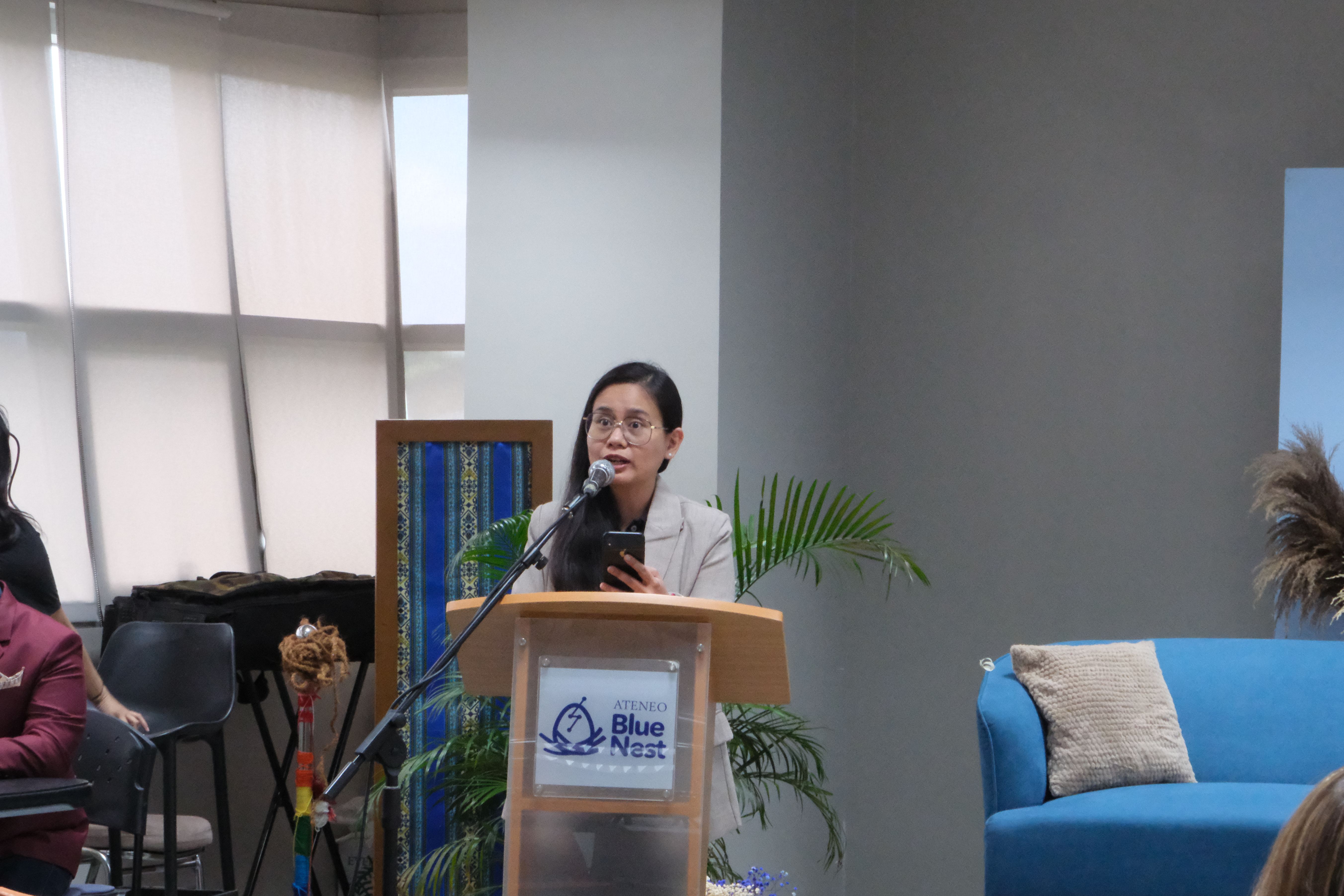 Prof. Jeia Tirante of the UP – Technology Management Center giving the opening remarks
