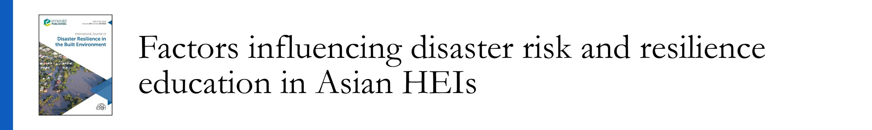 Gotangco et al 2020 - Factors influencing disaster risk and resilience education in Asian HEIs