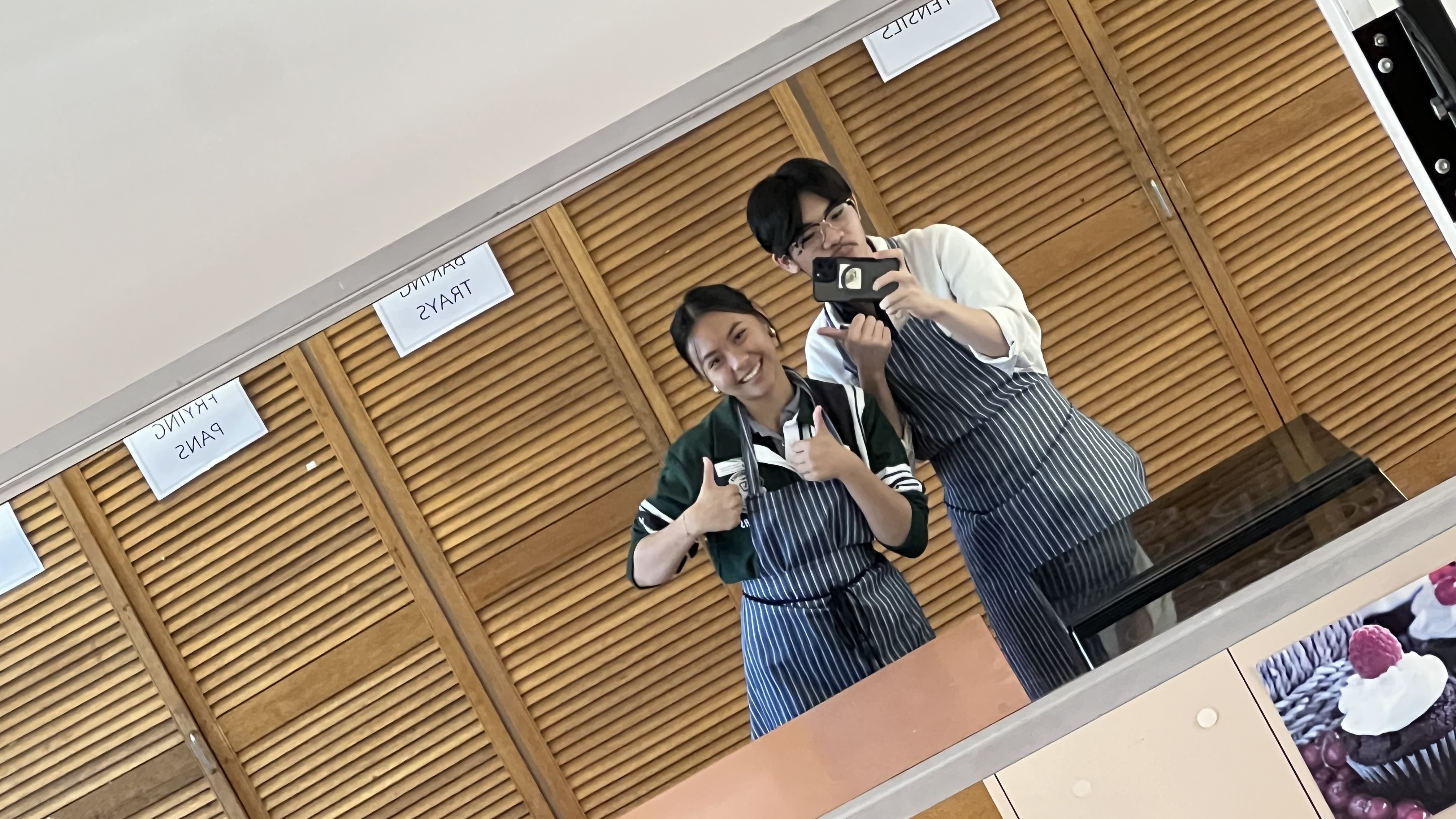 Xianna and Hugo before cooking class