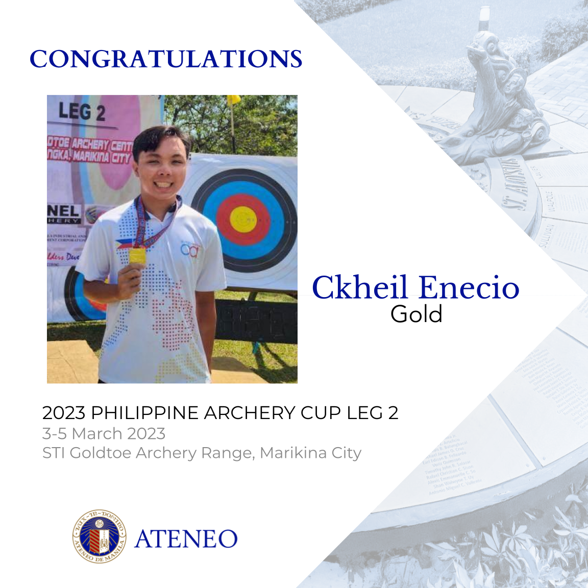 Ckheil Enecio at Leg 2 of the Philippine Archery Cup