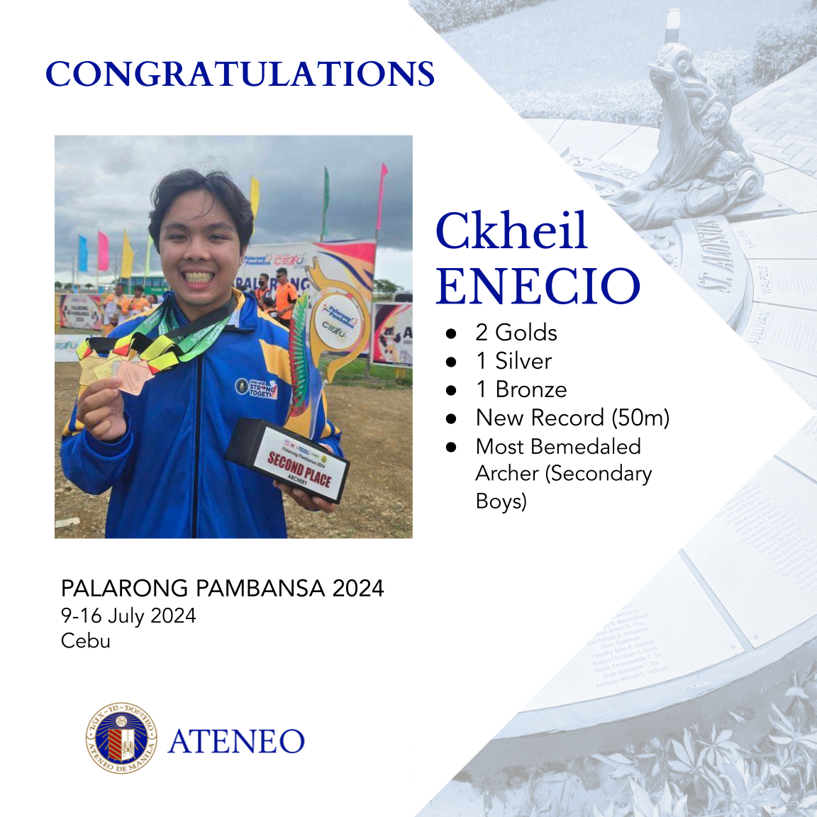 Ckheil Enecio in Palarong Pambansa 2024 