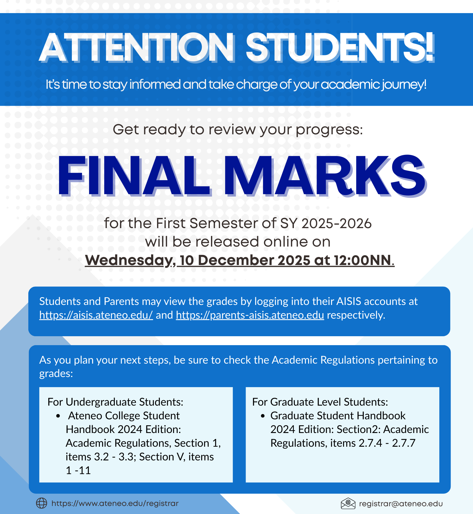 Final Marks for First Semester SY 2025-2026