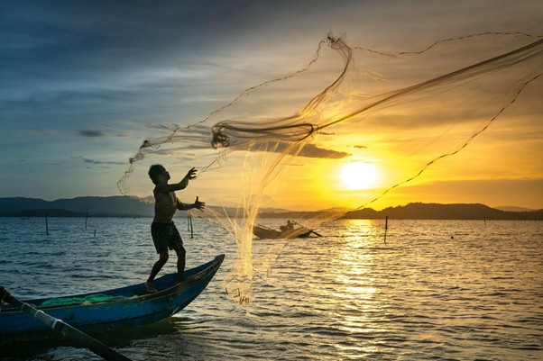 Fisherman at sunrise