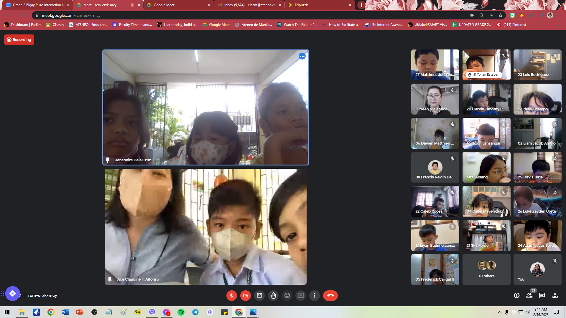 Our Grade 2 boys having a Q&A with students from Raymundo Punongbayan Elementary School  